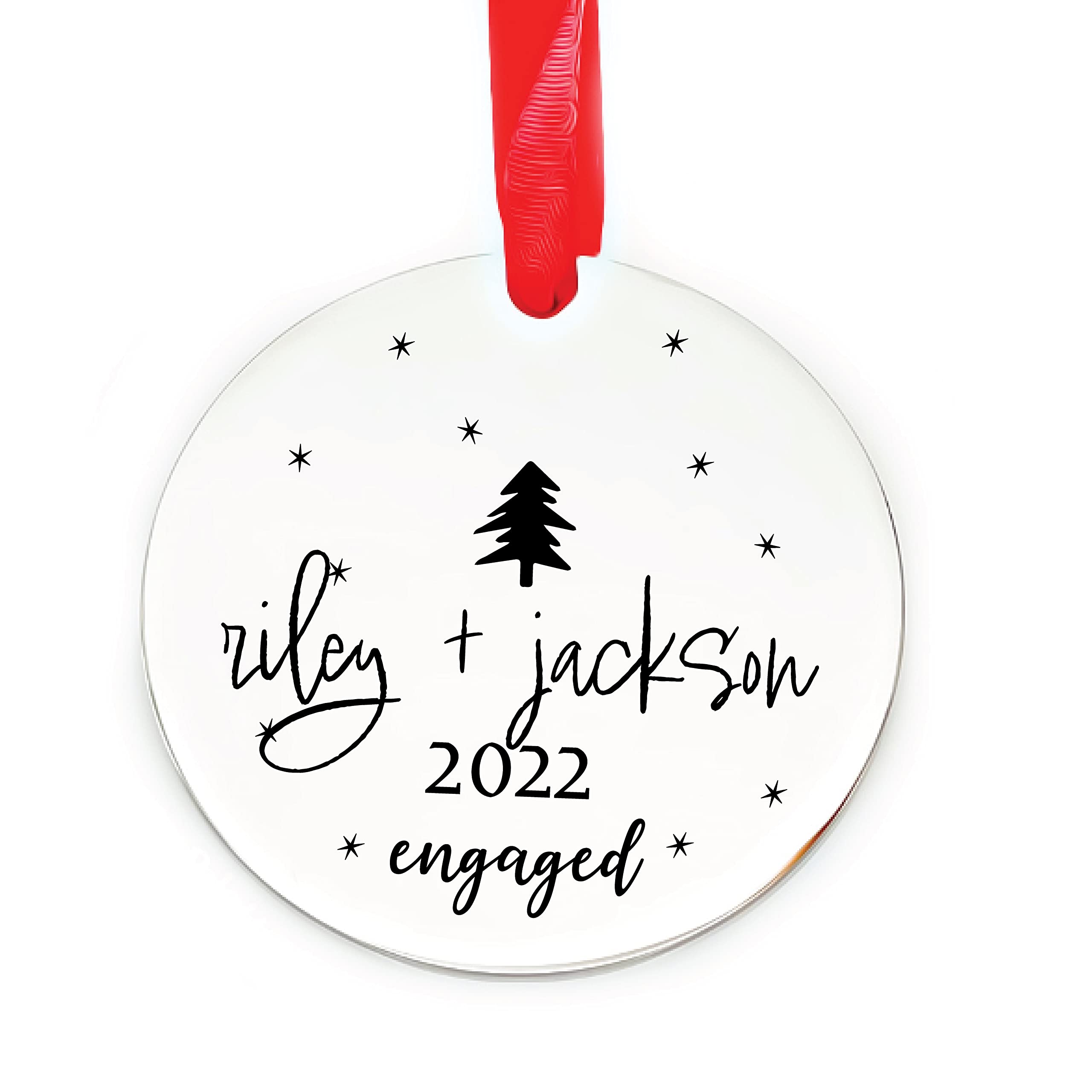 Engaged 2022 Ornament Personalized Christmas 2023 Fiance Gift Christmas Ornament Initials 2023 Christmas Ornament For Married Ornament Gift ENGAGED-ORN