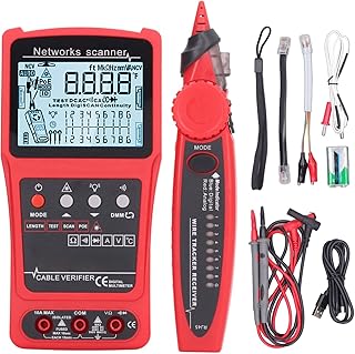 Network Cable Tester LCD Digital Network Cable Tester with Multimeter Tool Kit for Circuit Tracing, Short Circuit Testing, Breakpoint Identification