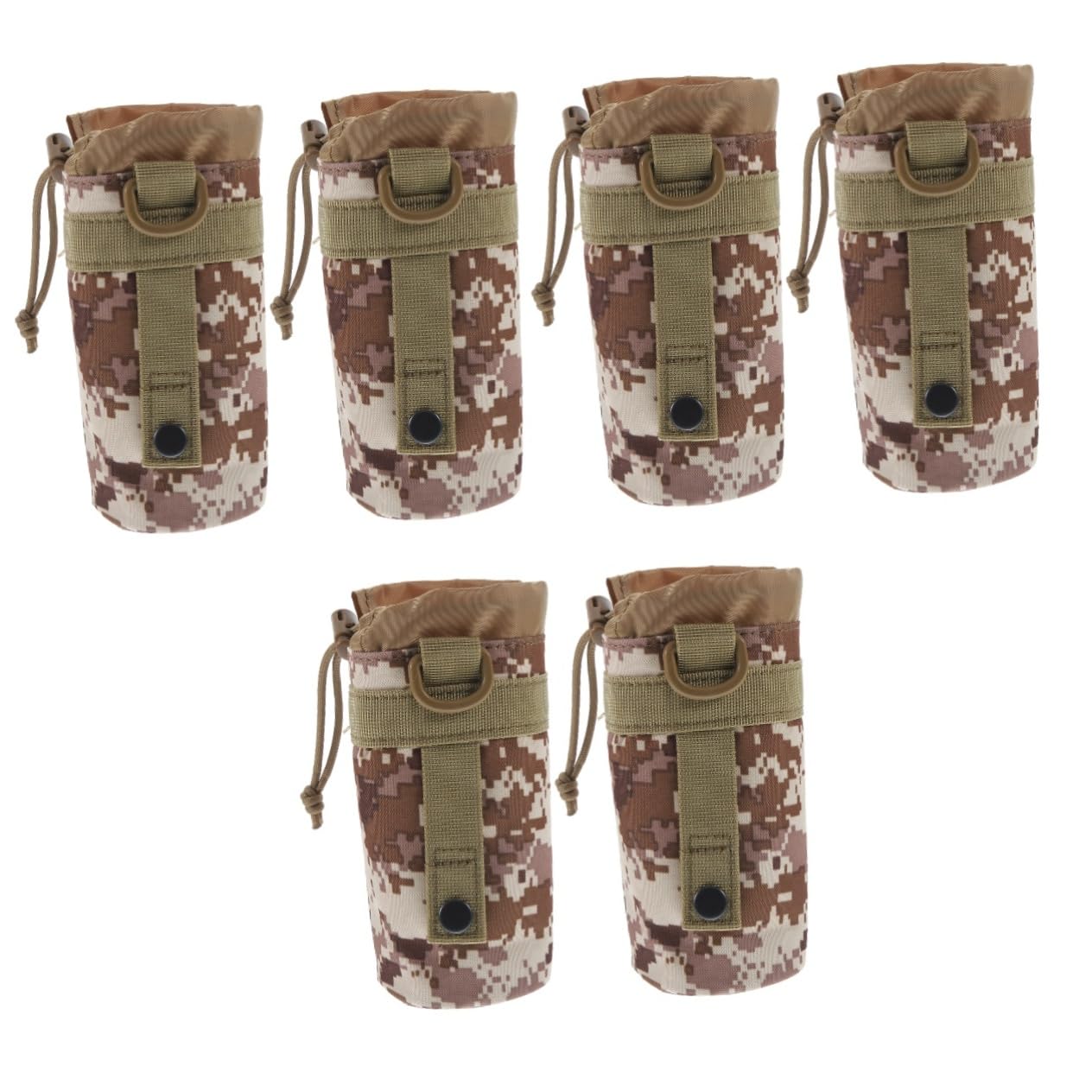 Amosfun 6stücke Camouflage Wasserflaschen-tragebeutel Strapazierfähige Nylon-trinkflaschenhalter Für Camping Wandern Radfahren Und Fitness Isolierte Flaschenaufbewahrungstaschen