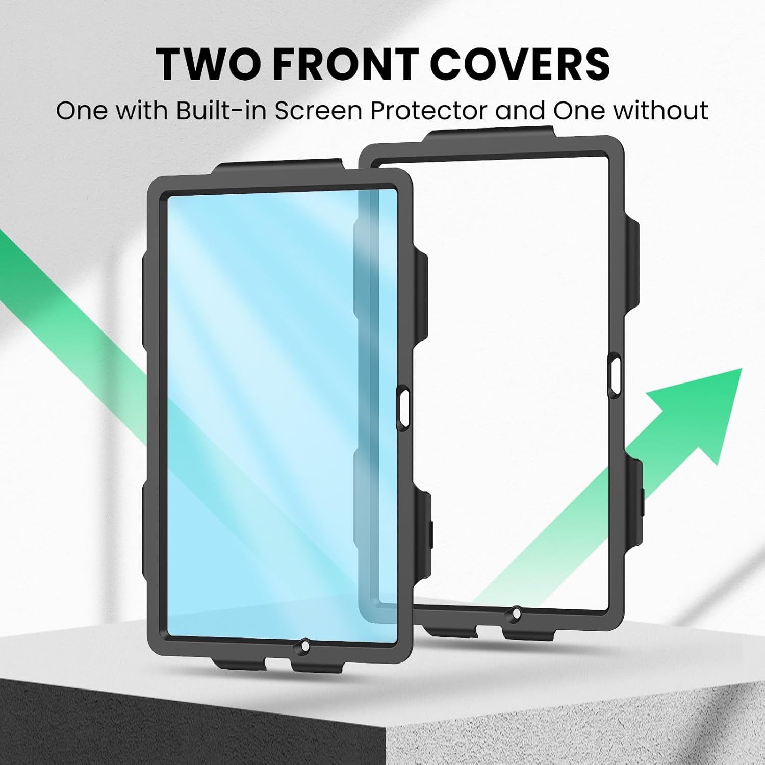 SEYMAC Case for Samsung Galaxy Tab A11+ Plus / A9+ Plus 11" 2026/2024, Heavy Duty Shockproof Protective Case with Screen Protector, Rotating Stand and Hand/Shoulder Strap, Black