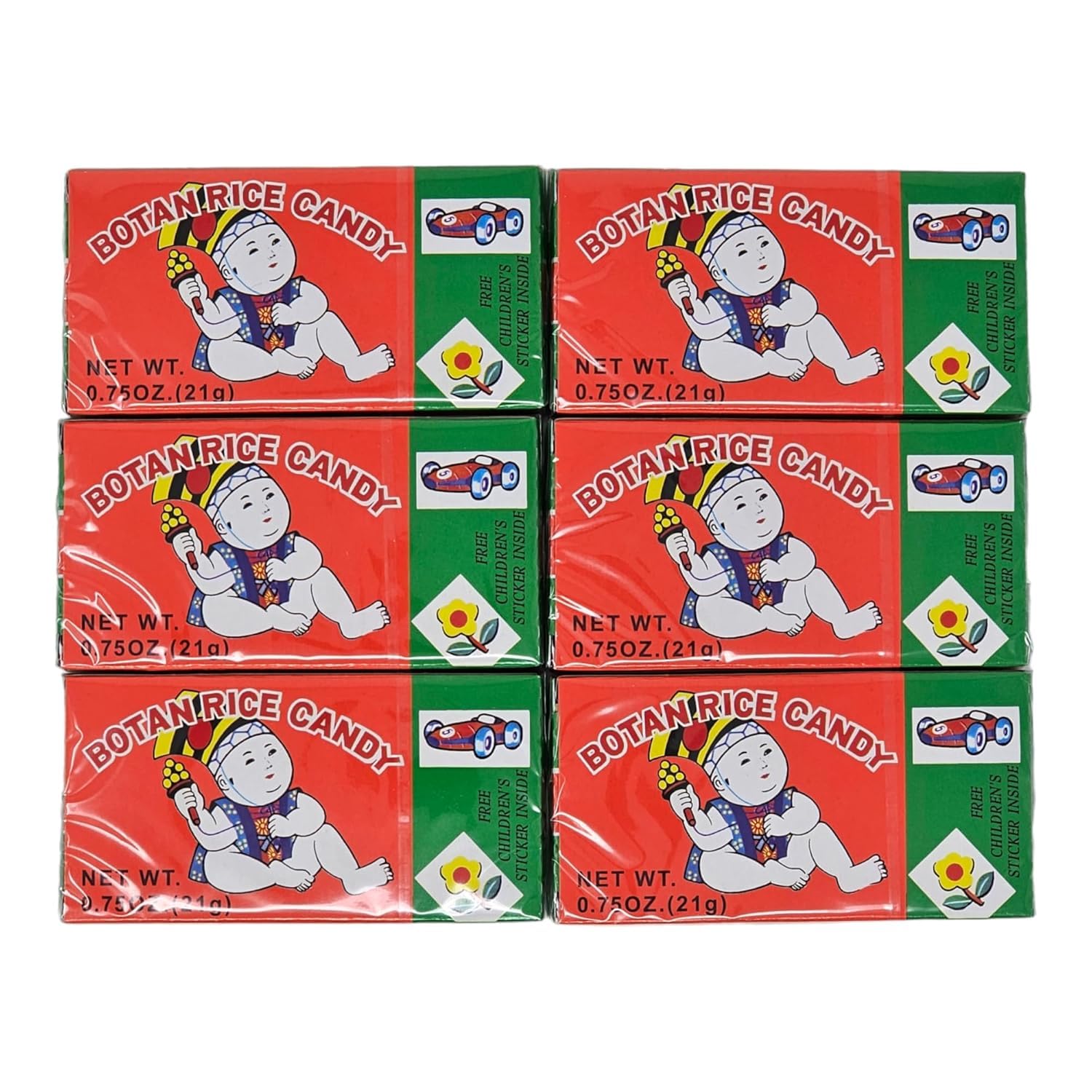 YCNO KOMBOFAN Botan Rice Candy 21g - (Pack of 6)