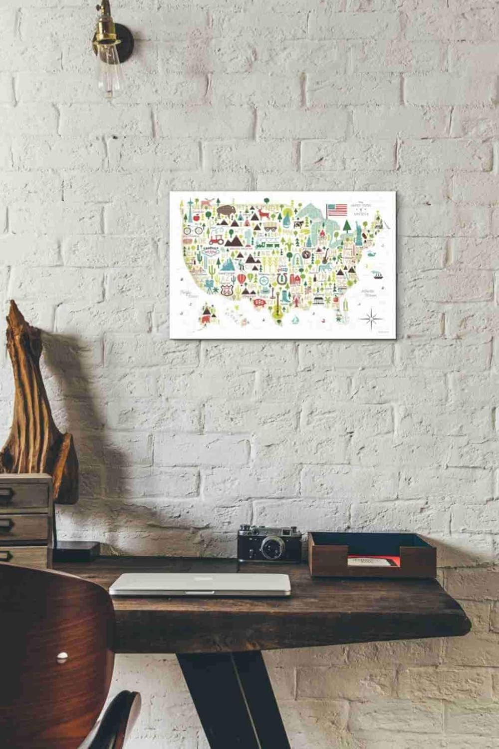 Epic Graffiti 'Illustrated USA' by Michael Mullan, Canvas Wall Art, 18"x12"
