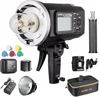 Godox AD600BM Flash Outdoor Flash Strobe Light Bowens Mount 600Ws GN87 HSS 2.4G Wireless X System, Bateria 8700mAh, Bolsa de Transporte W/Godox CB-09 e Bolsa Flash Portátil Godox PB-600