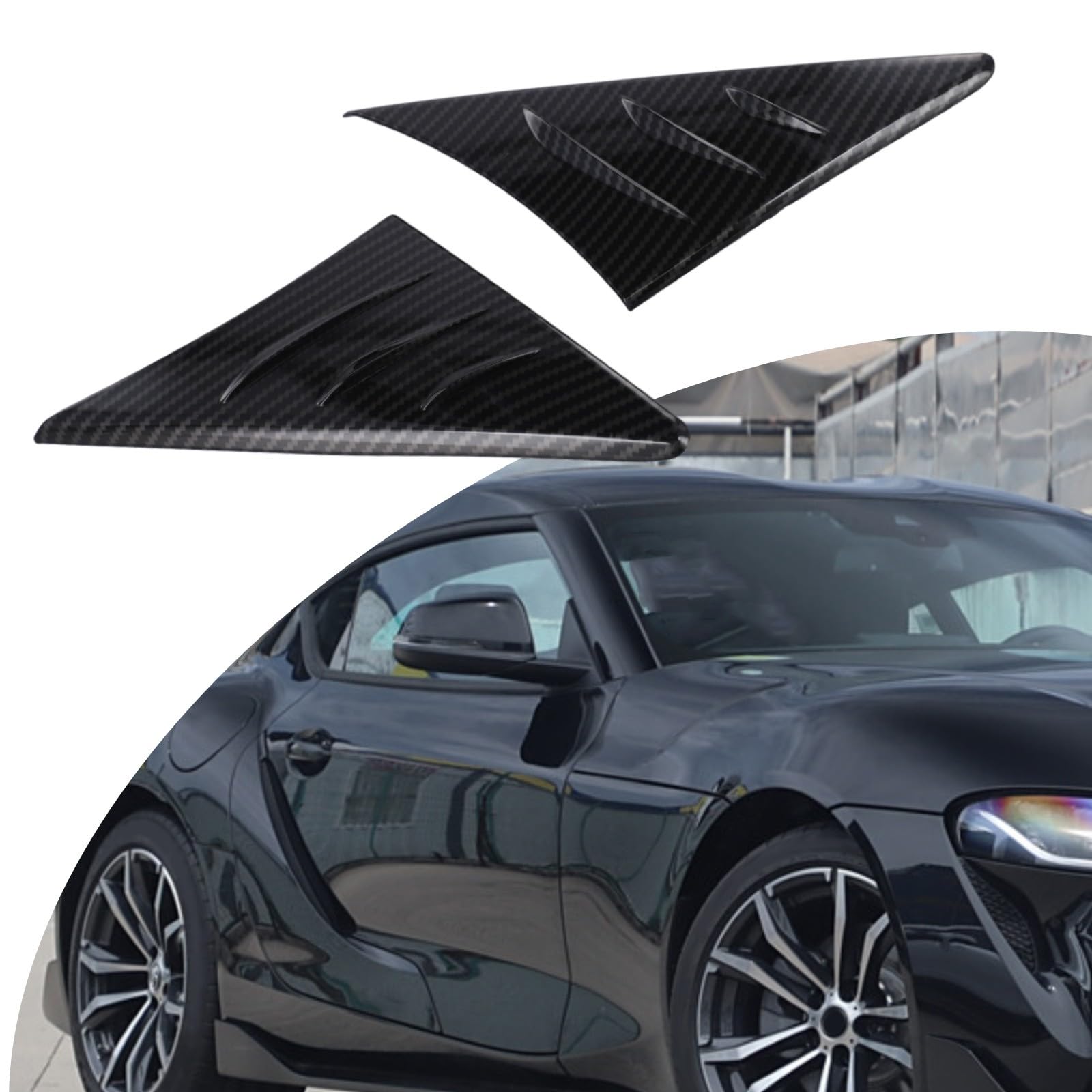 Trim deflettore d'aria ABS in fibra di carbonio per Supra A90 2019-2022, accessori spoiler per riduzione del rumore anti-buffeting, facile da installare, finitura nera