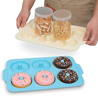 Nonstick Silicone Donut Pan: 3.5 Inch Large Donut Mold with Metal Frame ...