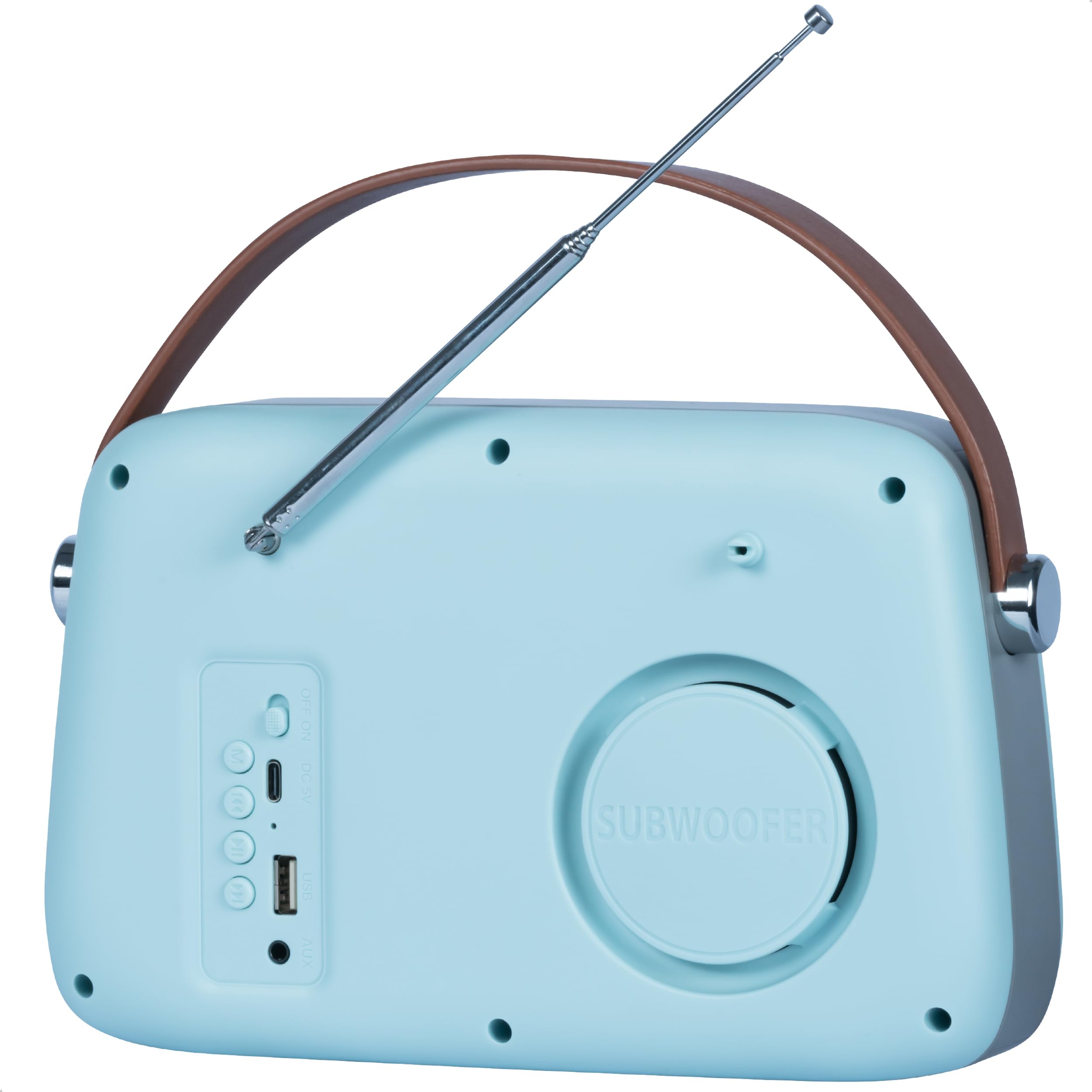 Madison FREESOUND-VR30BL-DAB Radio DAB+ vintage a batteria lunga DAB+ FM Bluetooth USB Subwoofer posteriore Blu opaco
