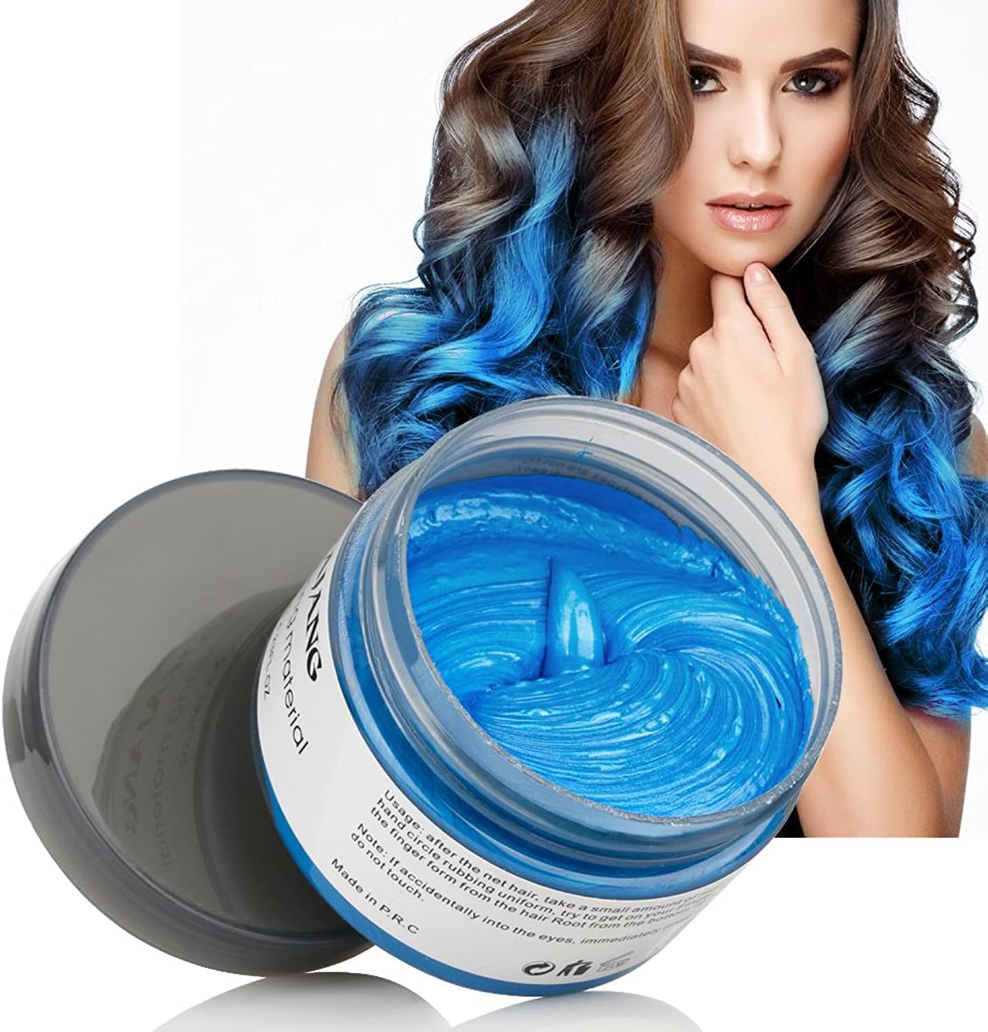 Permotary Hair Color Wax Styling Cream Mud, Temporary Hair Dye Wax Great for Party, Cosplay, Halloween,Fancy Dress, 4.23 OZ (Azure)