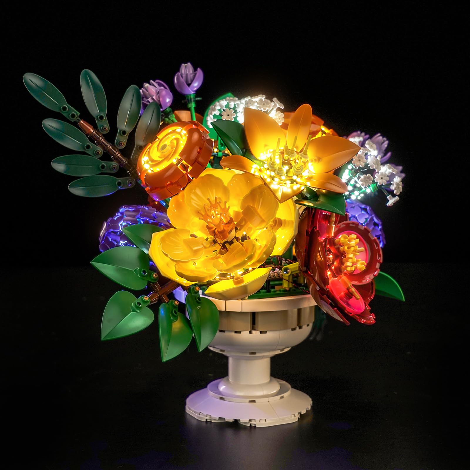 Zestaw oświetleniowy kompatybilny z Lego 10345 Flower Arrangement Botanical Collection Set (nie jest to model), zestaw oświetleniowy LED kompatybilny z aranżacją kwiatów 10345, kreatywna zabawka