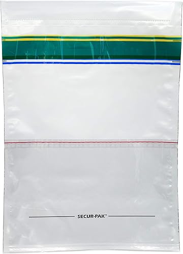 Miniatura 2 de hBARSCI - Bolsas de depósito con bolsillo – Paquete de 100 – Premium Nivel 4 Seguridad a prueba de manipulaciones, Bolsas de seguridad blancas –