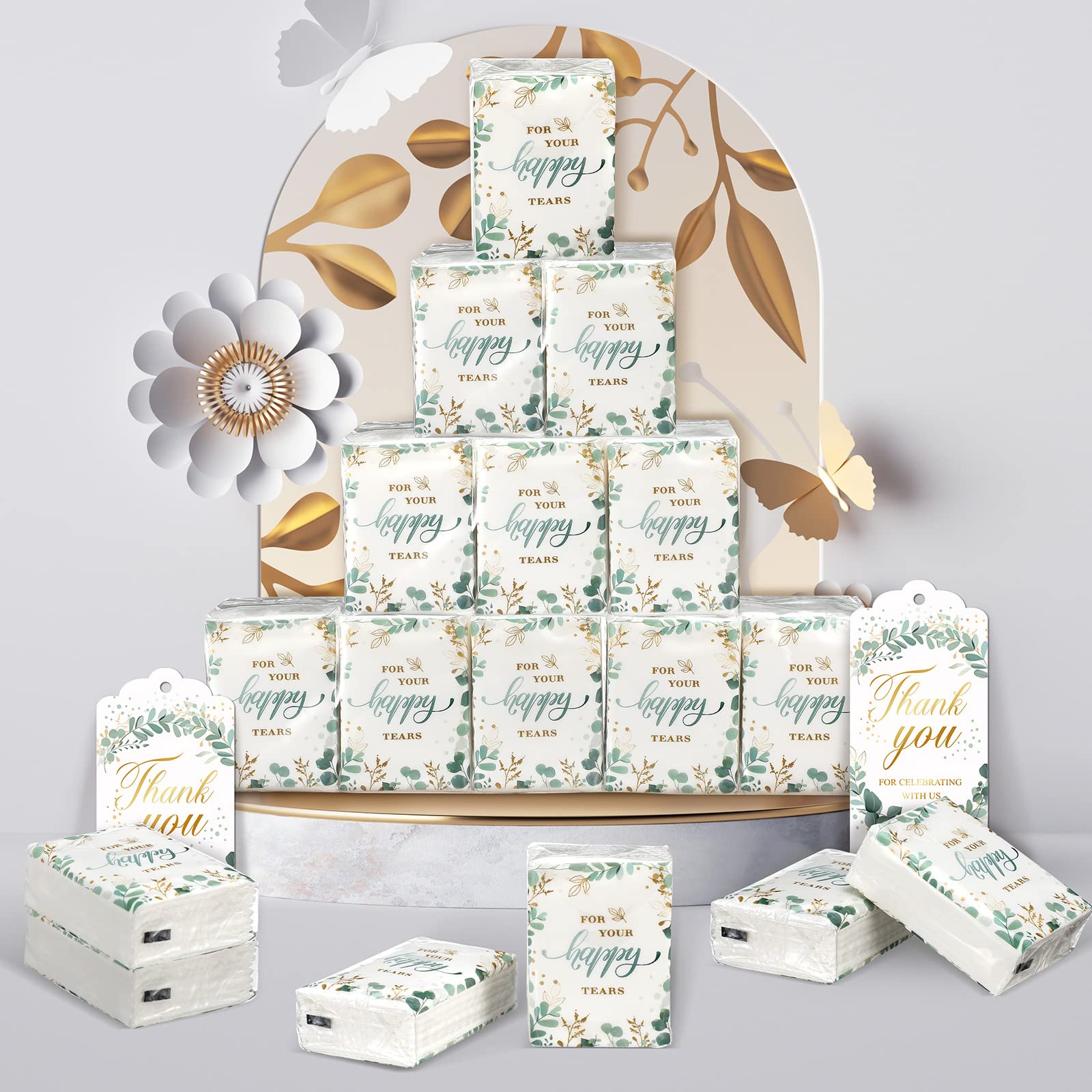 100 Bulk Wedding Tissue Packs Facial Tissues Travel Size - View #9