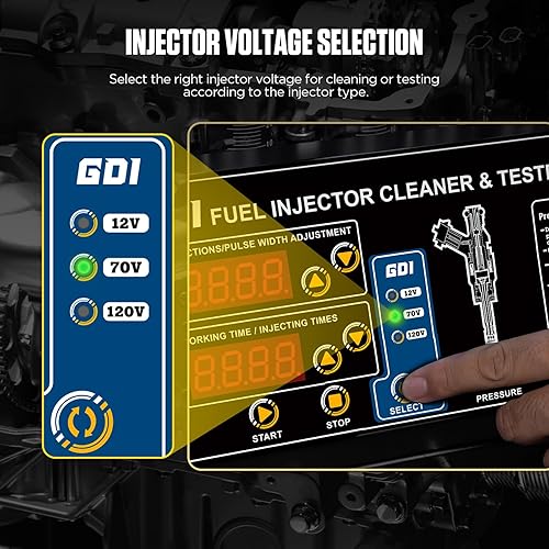 Miniatura 7 de QPKING Máquina limpiadora y probadora de inyector de combustible GDI, probadores de limpiadores de sistema de combustible automotriz de 6 cilindros,