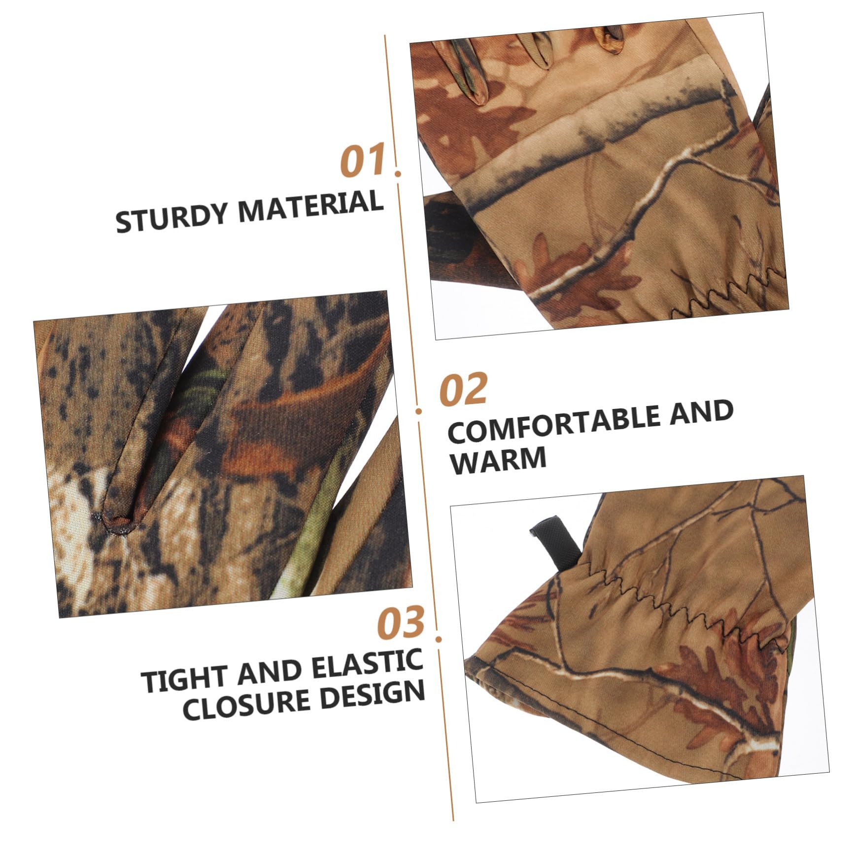 GANAZONO Guantes Forro Polar de Camuflaje Impermeables para Caza Dedos Completos Cálido y Resistentes al Viento para Actividades al Aire Libre y Esquí
