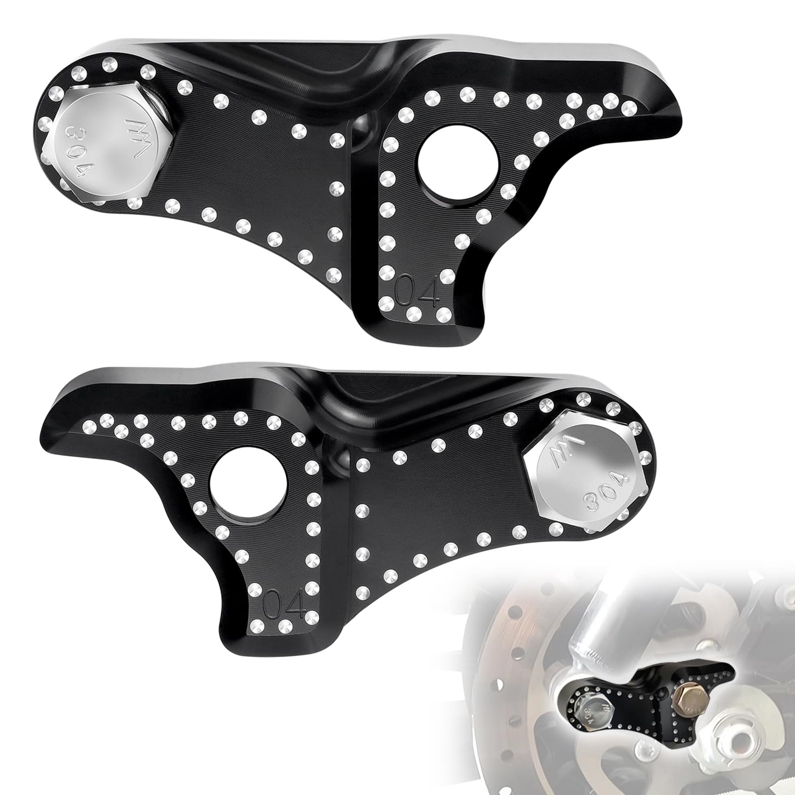 YHTIMIOXMotorcycle Rear Lowering Blocks Kit 2 Inchs Rear Slam Lowering Blocks Fit for Harley Davidson Touring Street Glide 2002-2023 (Black)