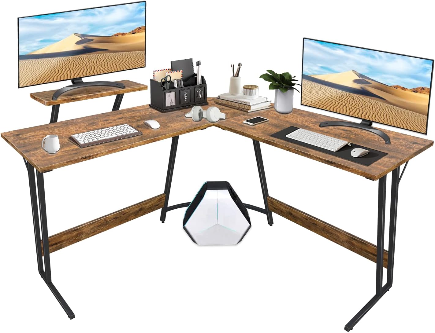 Devoko L Shaped Desk Corner Desk Gaming Desk 128x128x70cm Corner