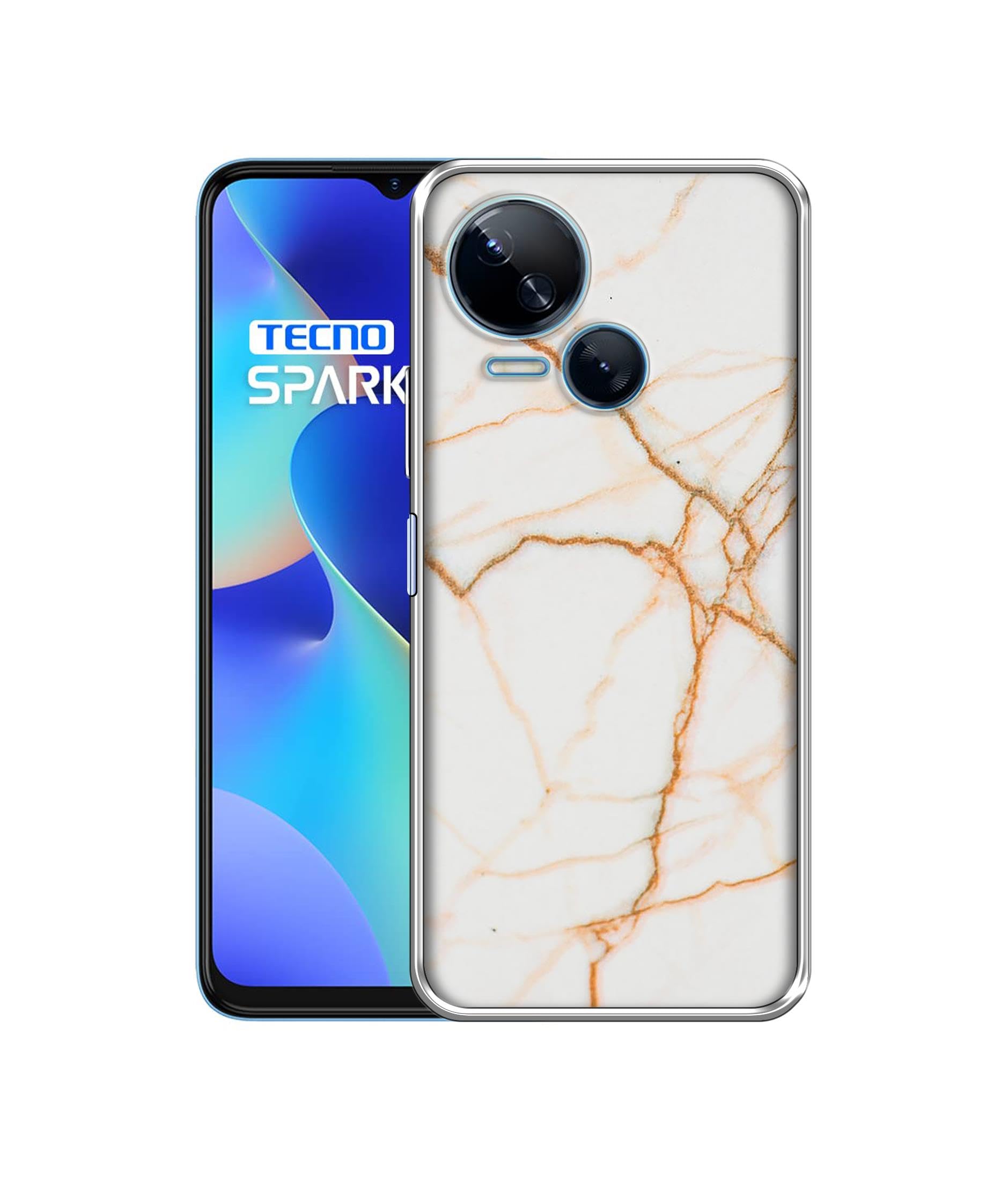 Amazon Brand- Solimo Basic Case for Tecno Spark 10 5G (Silicone_White Marble) (B0CJ56FTFF) Amazon Price History, Amazon Price Tracker