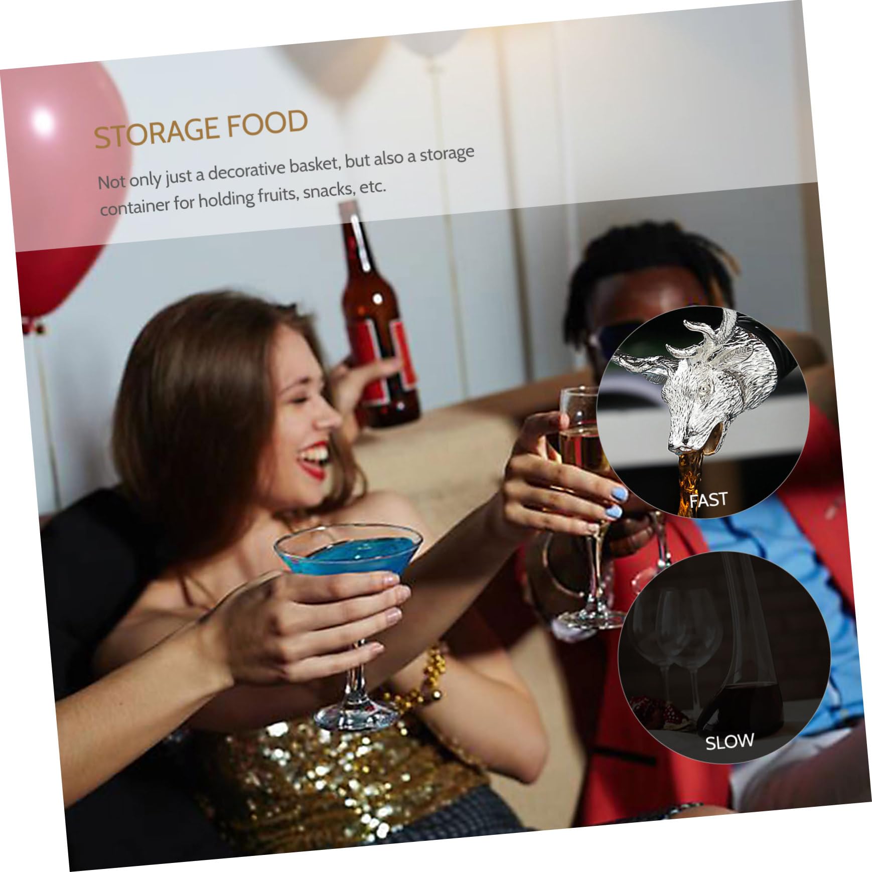 GRIRIW Deer Head Wine Pourer Stopper Vintage Stag Aerator with Silicone Stoppers for Wine Bottles Elegant Design for Parties Events