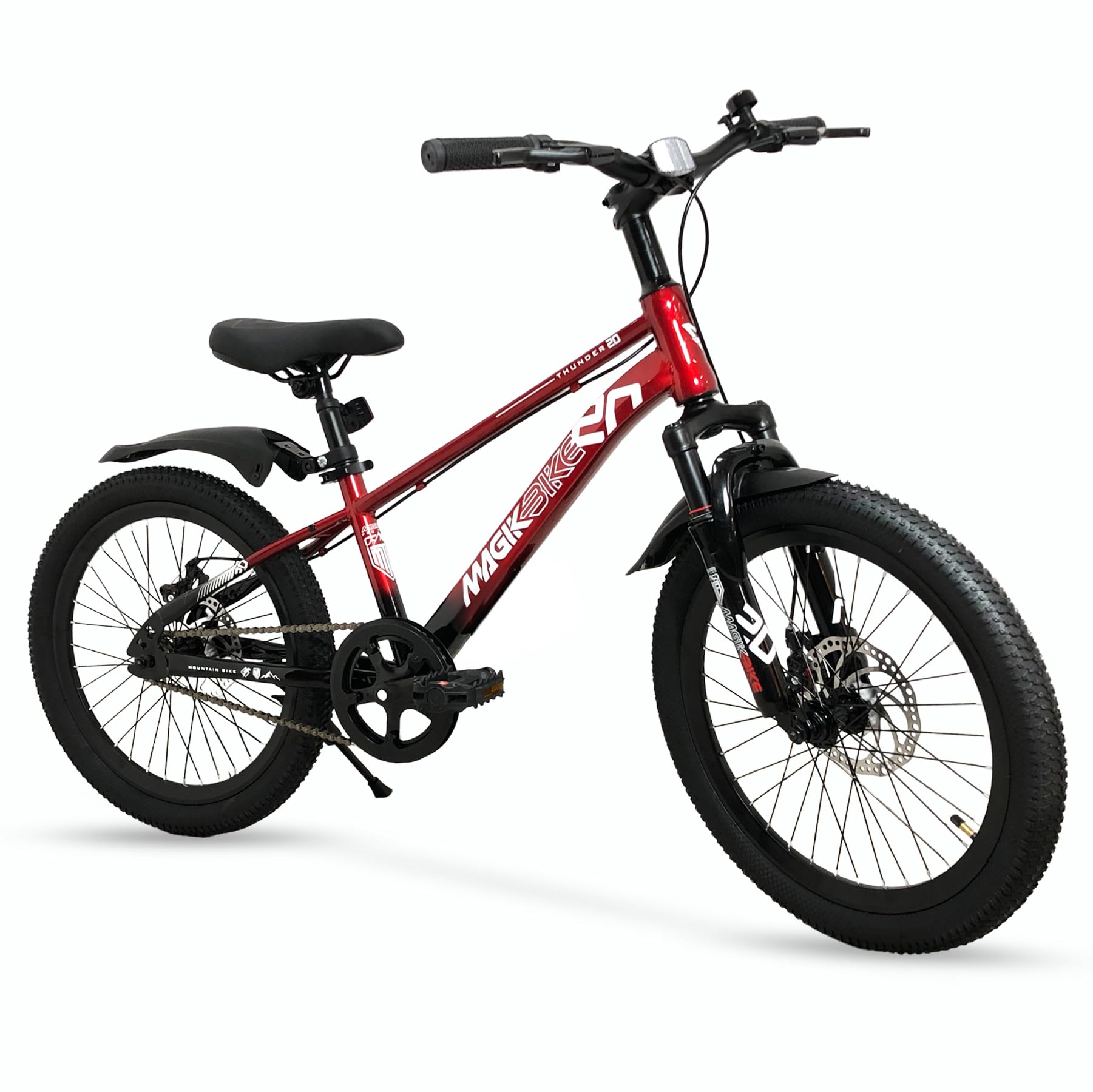 IBK Bici Bicicletta MTB 20'' Pollici Mountain Bike Ammortizzata Ragazzo  Freni a Disco Rosso Nero : Amazon.it: Sport e tempo libero