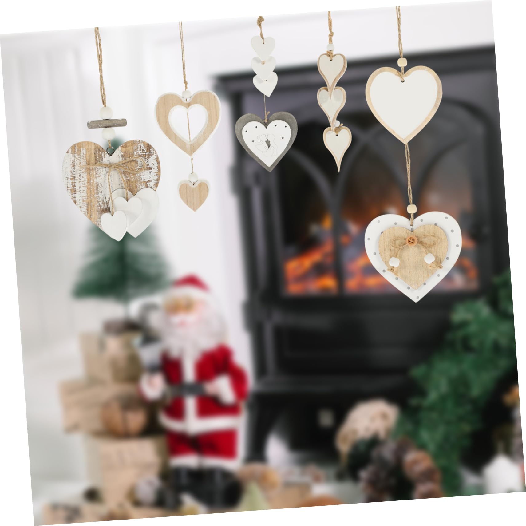 3sets Ornamenti Legno Forma Di Cuore Per Decorazioni Romantiche Pendant Da Appendere Per Matrimonio e Per Decorazioni Natalizie e Festive Casa