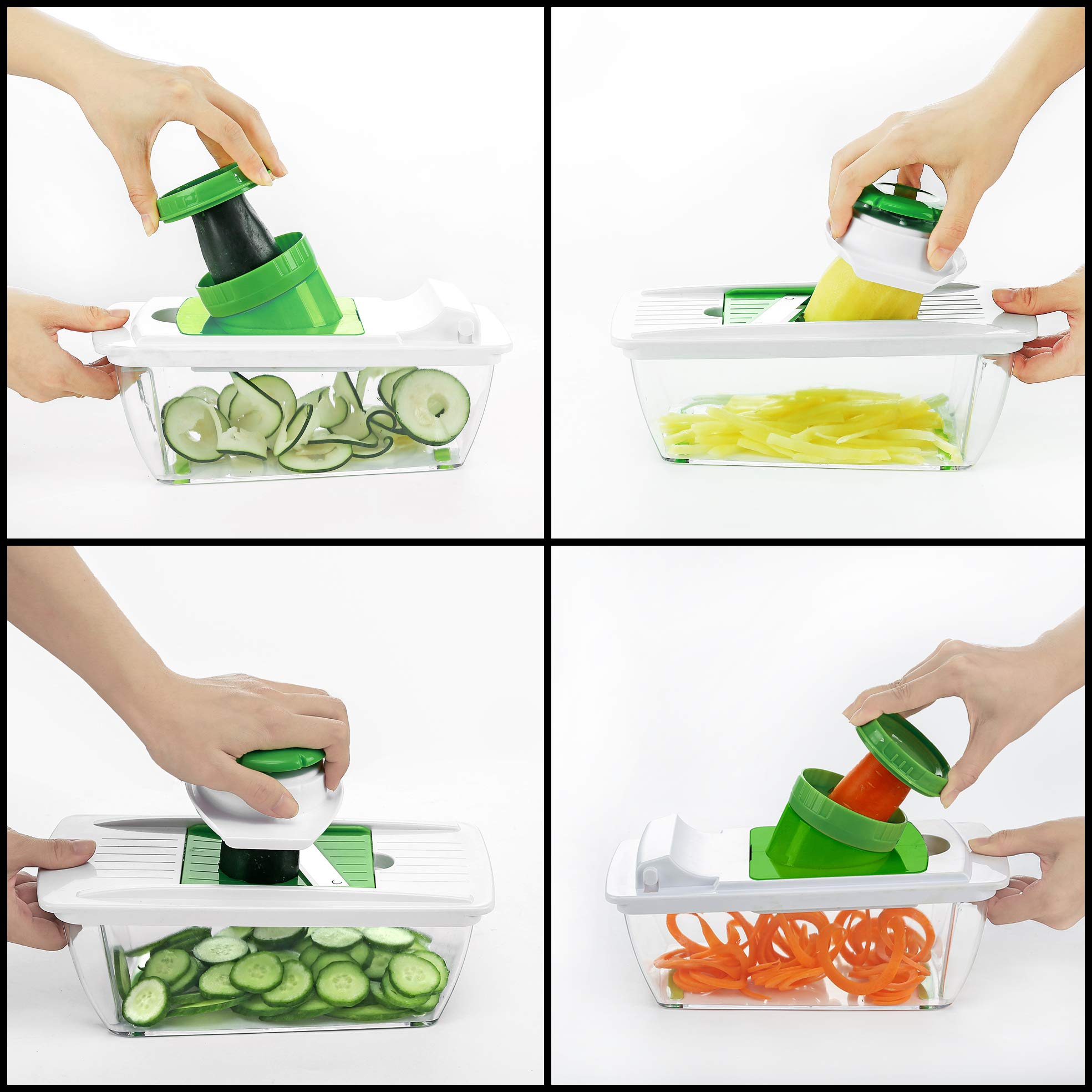VEVOR Affettatrice Elettrica per Verdure, Affettatrice Commerciale Spessore 0-12 mm, Convertibile a Manuale, Affettatrice per Alimenti in Acciaio Inox, Ampia Porta di Alimentazione per Verdure