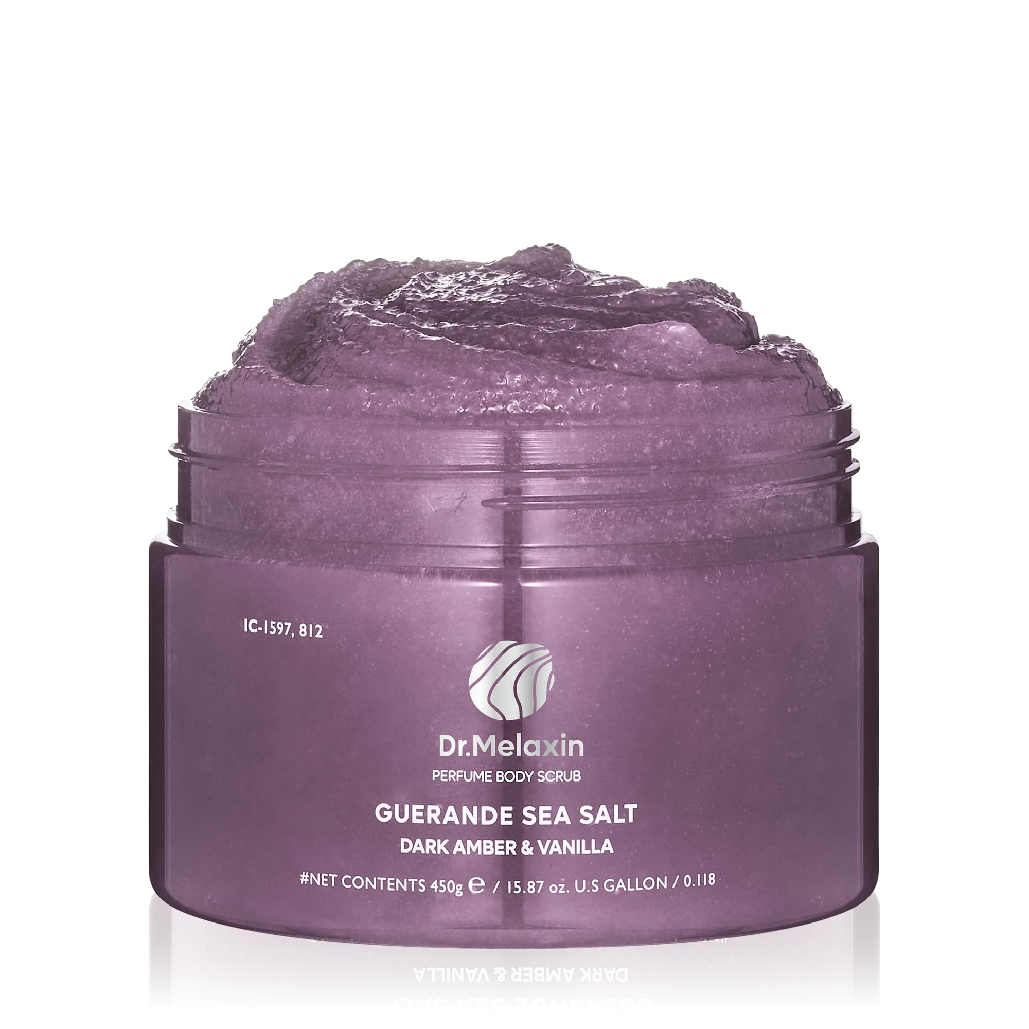 Dr.Melaxin Guerande Sea Salt Perfume Exfoliating Body Scrub for Smooth Skin Body, Amber & Vanilla Scent