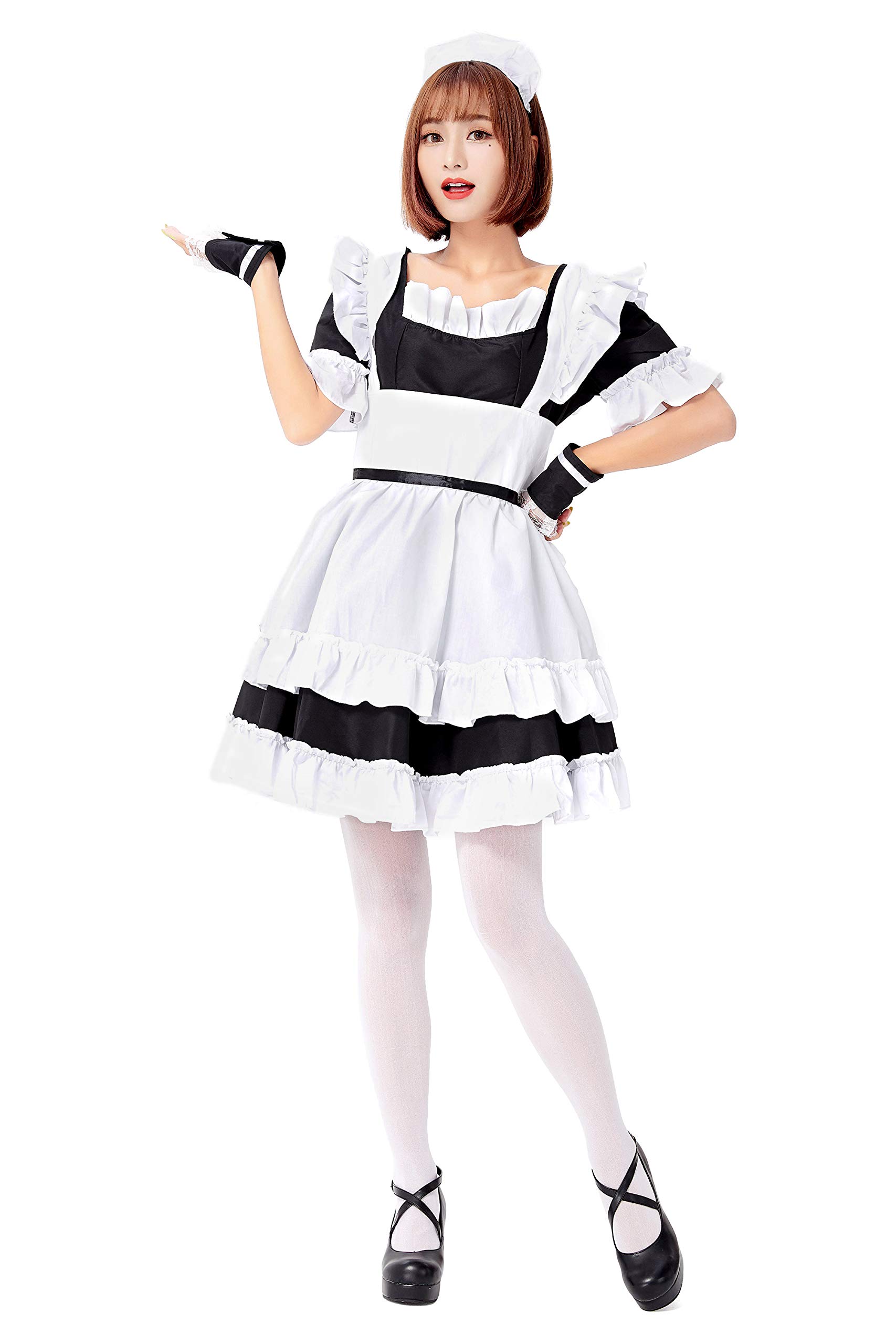 Amazon.co.jp: コスプレ メイド服 衣装 ハロウィン 仮装 メイド 女性