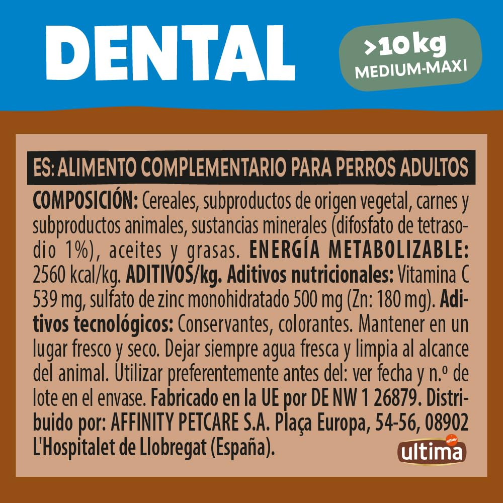 Ultima Snacks para Perros Medianos y Grandes Dental Sticks 13 x 180g