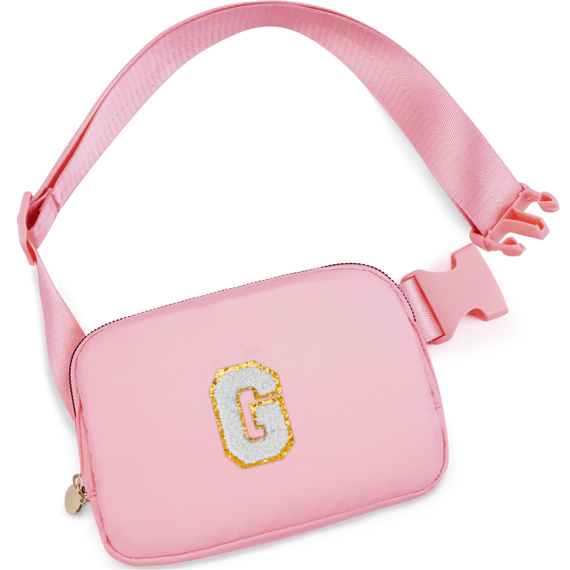 Uygafly 2024 Graduation Gifts - Graduation Gifts for Women Teen Her,Waist Packs Cute Trendy Stuff Graduation Essentials Accessories,Initial White G,Peach Bag