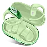 Open Ear Headphones&comma; Bluetooth 5&period;4 Earbuds&comma; 50H&comma; Air Conduction Ear Buds&comma; HD Stereo Bass Over Ear Earphones with Earhooks&comma; Ultra-Comfort Secure Fit&comma; IPX7 Waterproof Headset for Working Sports&comma; Green