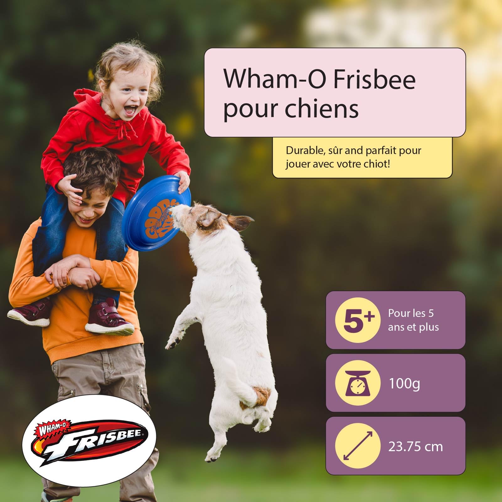 Wham-O Frisbee Fastback Disque Volant, 23.75cm Jouet Léger Adapté aux Chiens pour Enfants Garçons Filles 5 Ans et Plus, Joueurs Professionnels, pour Plage Parc Jardin - 100g