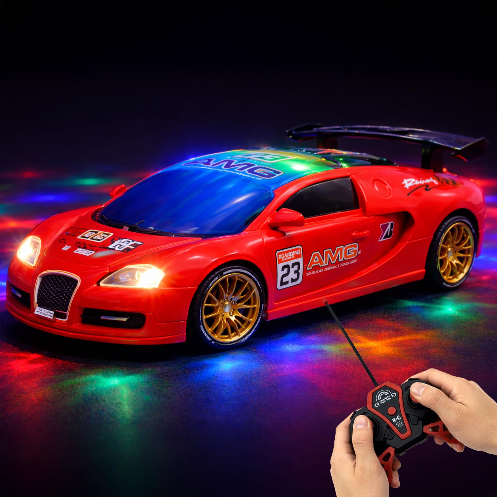 Zivvy Big Remote Control Car Red | 2.4G Rechargeable Car with 150m Range | LED Lights & Spray Effect | High-Speed Drift Toy | Best Gift for Boys & Girls 2 3 4 5 6 7 8+ Years-image-40