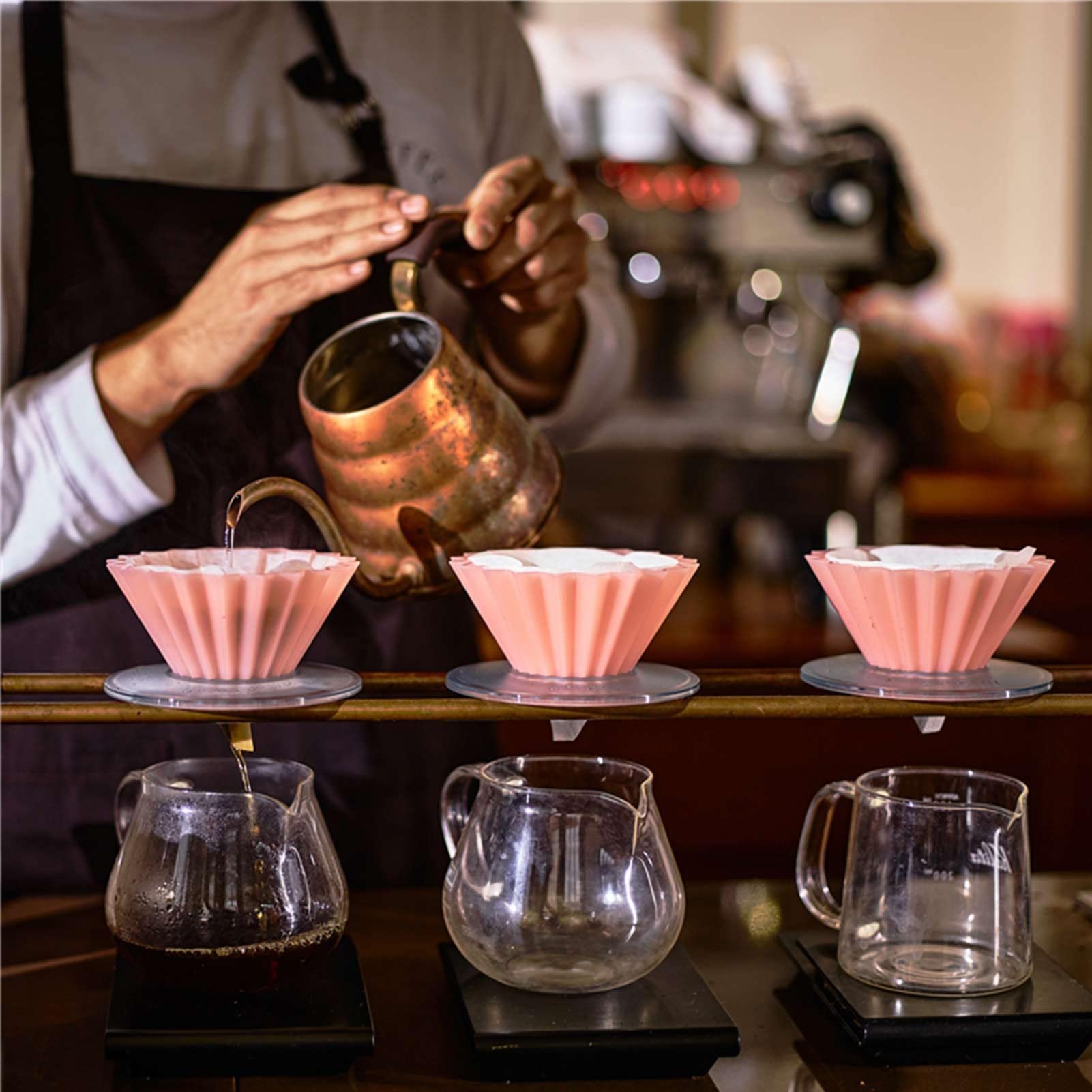 10 soportes para goteo de café, fácil de limpiar, de resina, soporte para filtro de café de resina transparente para cafetera