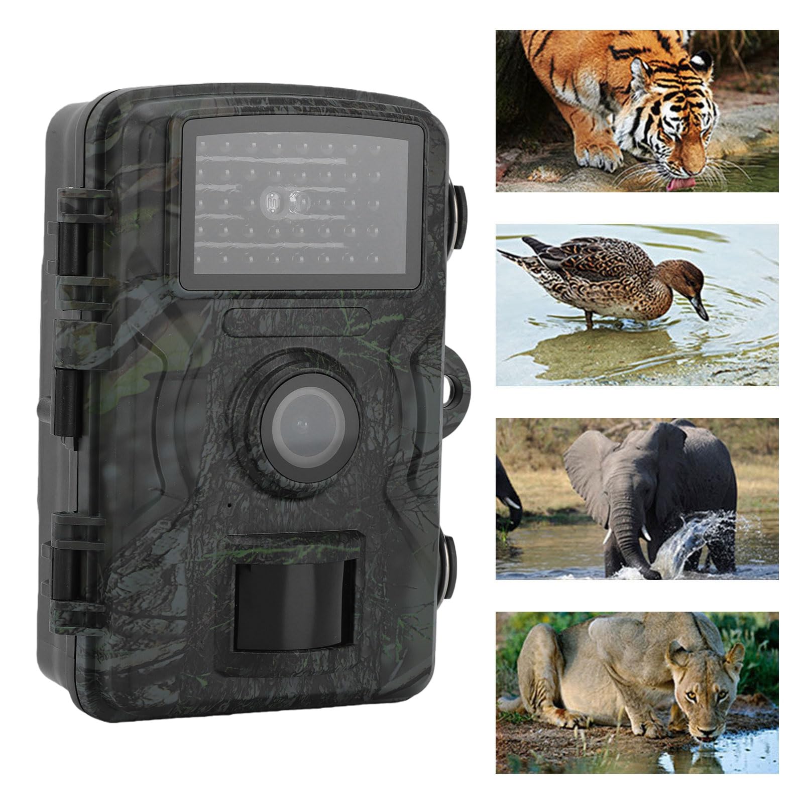 Telecamera per Animali Selvatici Attivata Dal Movimento con Schermo da 2 Pollici Foto da 12 MP Video 1080P Telecamera di Sicurezza Esterna Impermeabile IP56
