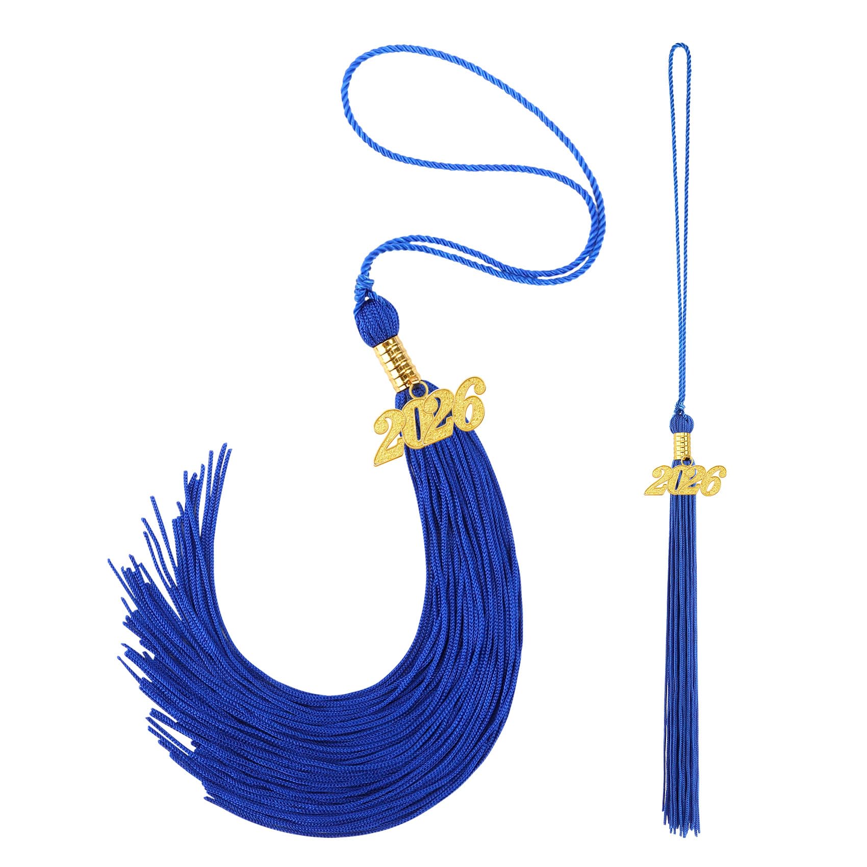 Photo 1 of 2026 Graduation Tassel 2 Pcs, 2026 Tassel Charm, Blue Tassels, Graduation Memorial Tassels, Grad Cap Accessories for Graduate Hat Ceremonies Memorial Graduations Decorations