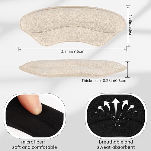Miniatura 2 de 6 pares de almohadillas de talón, almohadillas de talón para zapatos grandes sueltos, cómodos protectores de talón para mujeres y hombres, alivio
