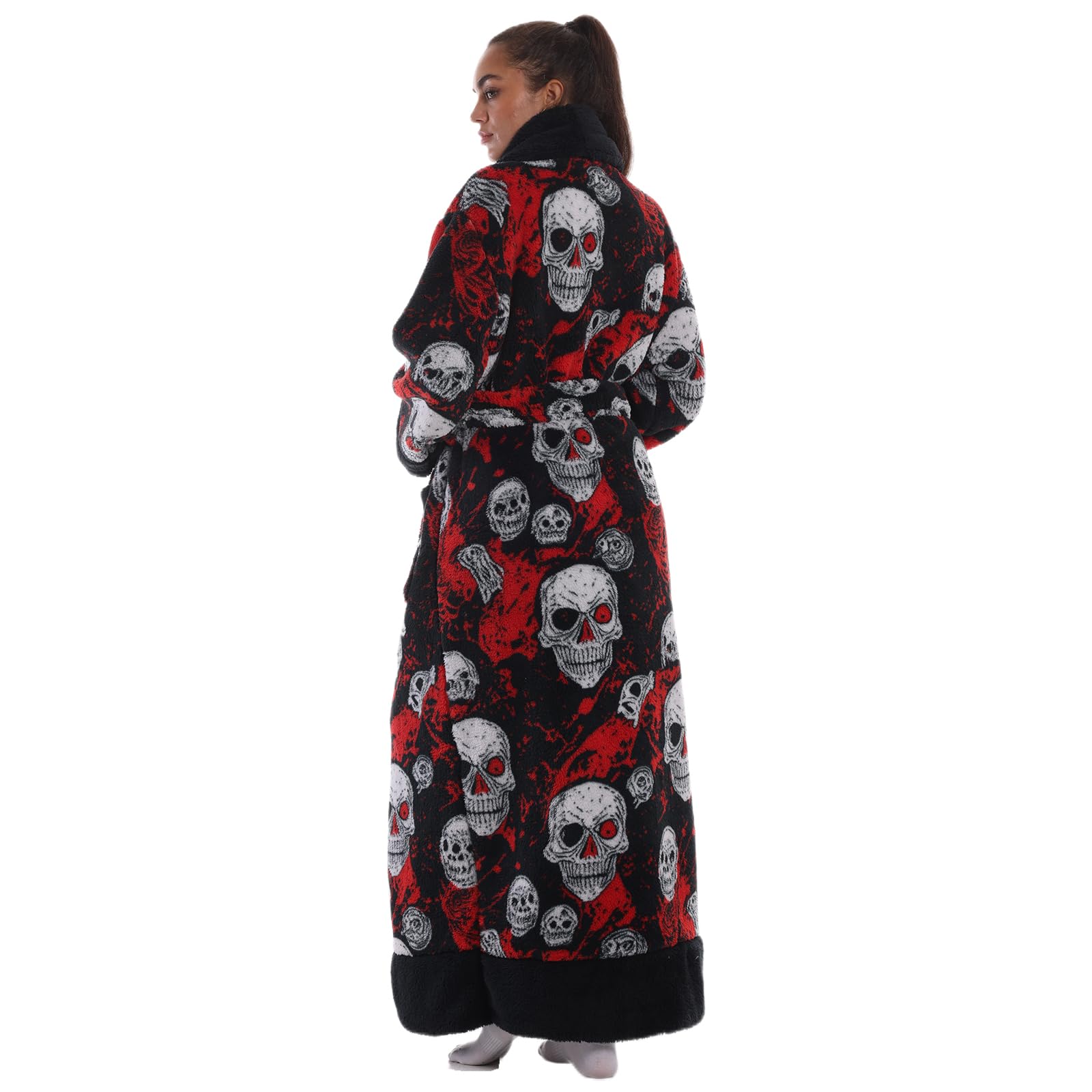 Albornoz Unisex Adultos - Albornoz de Felpa Largo 140 cm Extra Suave, Absorbente, Cinturón Ajustable, 2 Bolsillos, Talla Única para Hogar, Spa