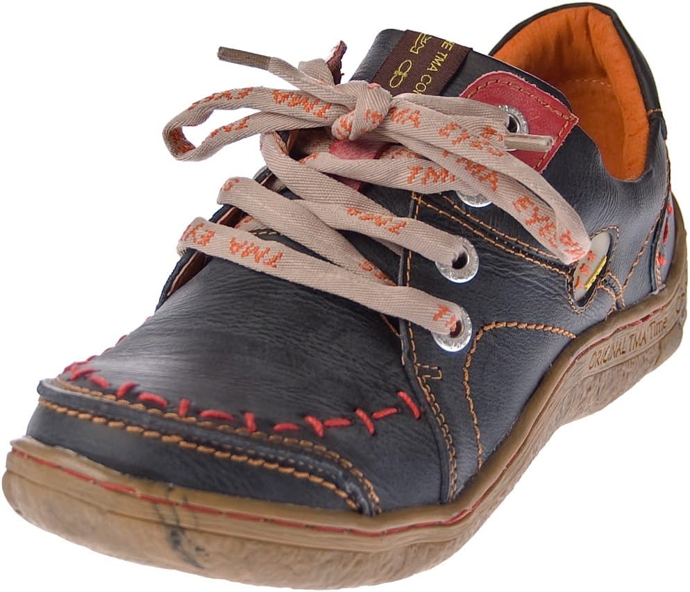 TMAWomen's Lace-Up Flats blue blue