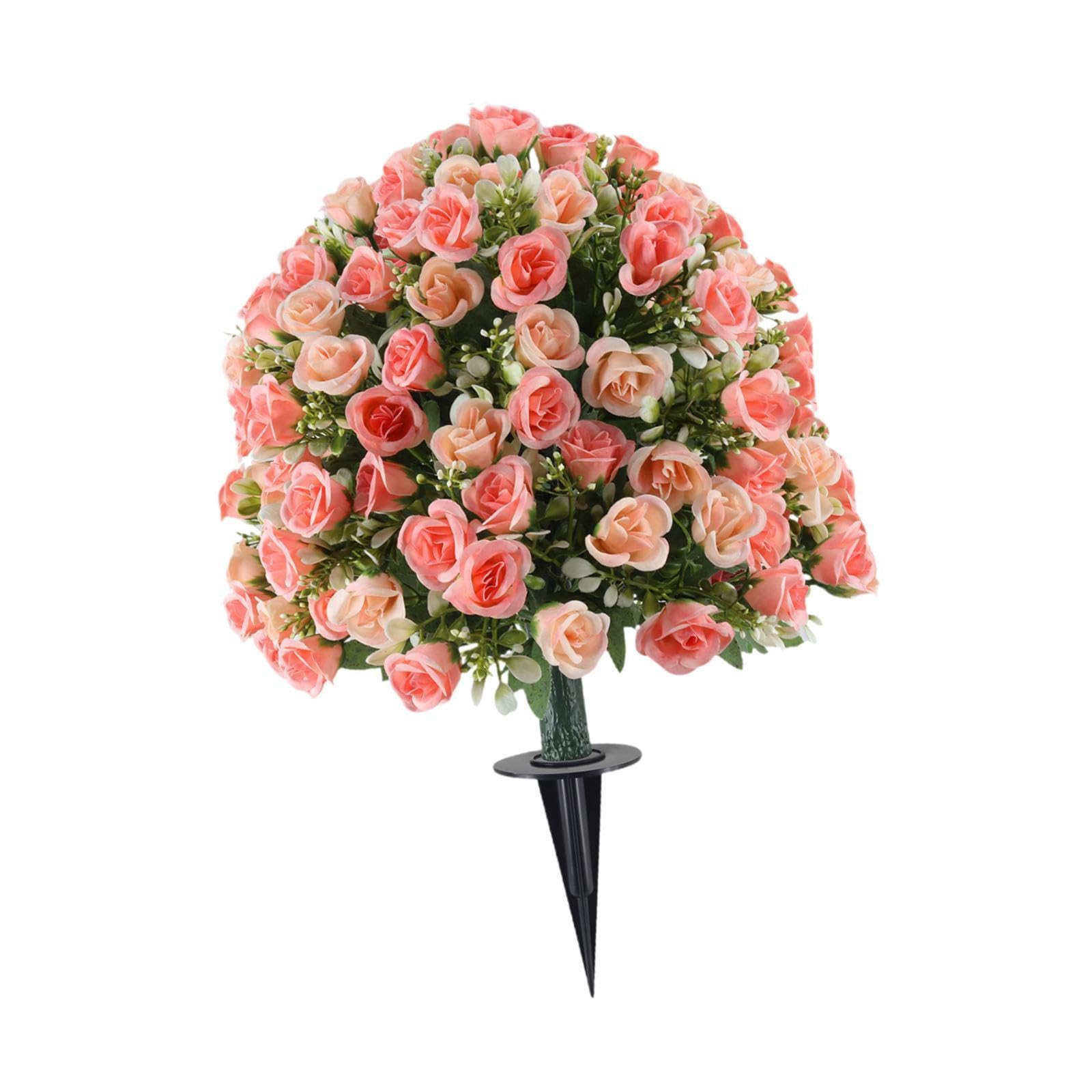 Sharplace Fleurs artificielles, arbustes et plantes artificielles décoratives pour jardin, Saint-Valentin, extérieur, Rose