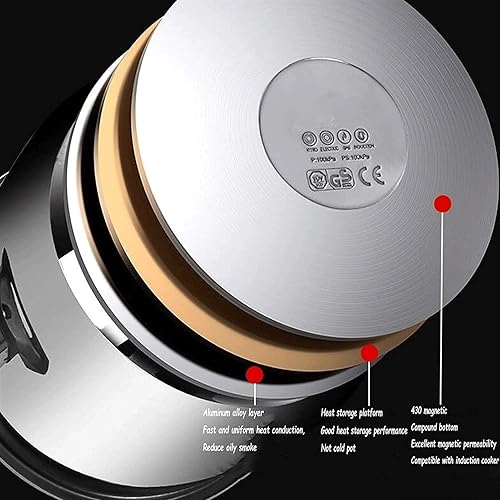 Miniatura 8 de Olla a presión de acero inoxidable, olla a presión a prueba de explosiones con válvula de seguridad autobloqueante, tapa visible, estufa de gas