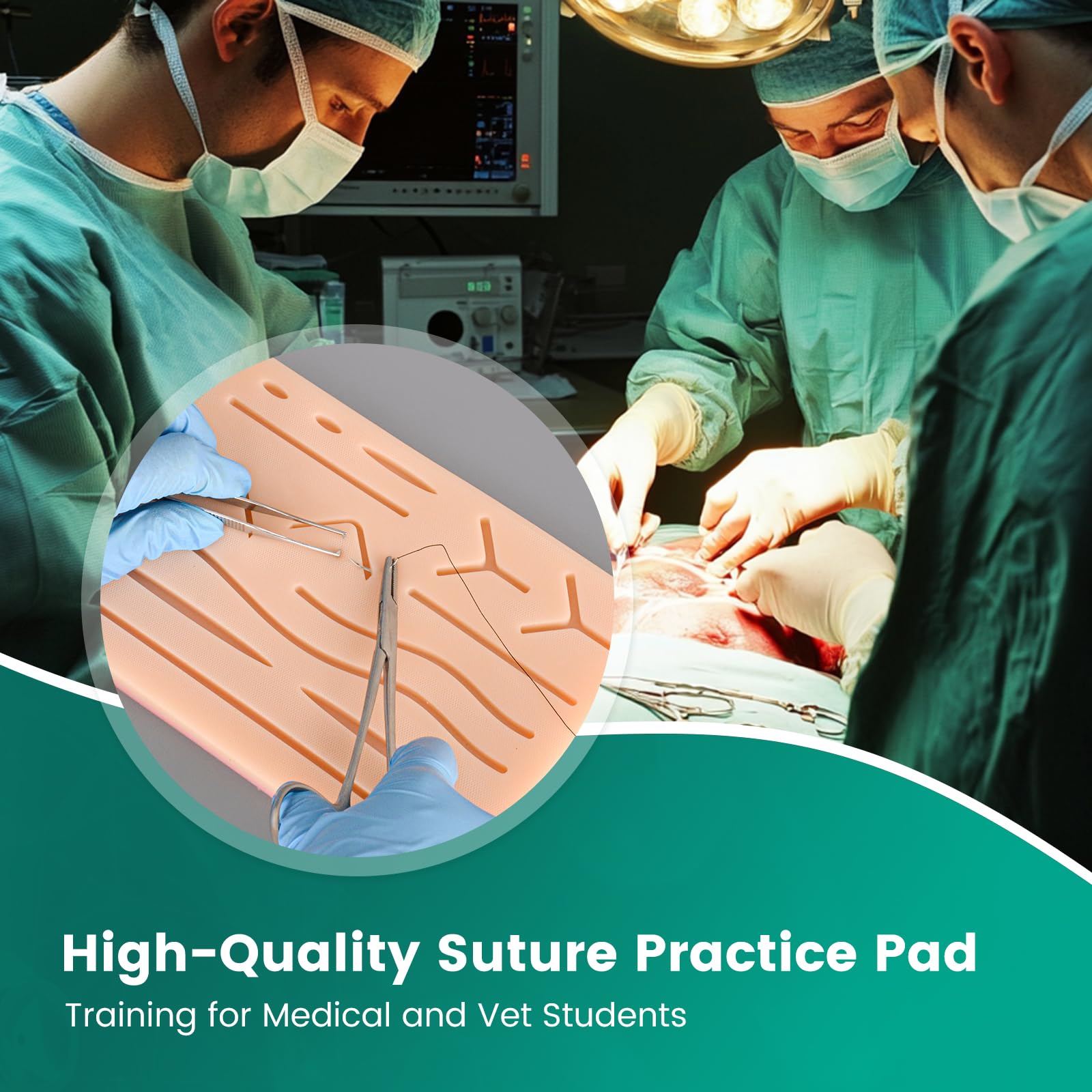 Ultrassist Suture Pad, 3-Layer Silicone Practice Pad with 14 Wounds — Amazon image 7