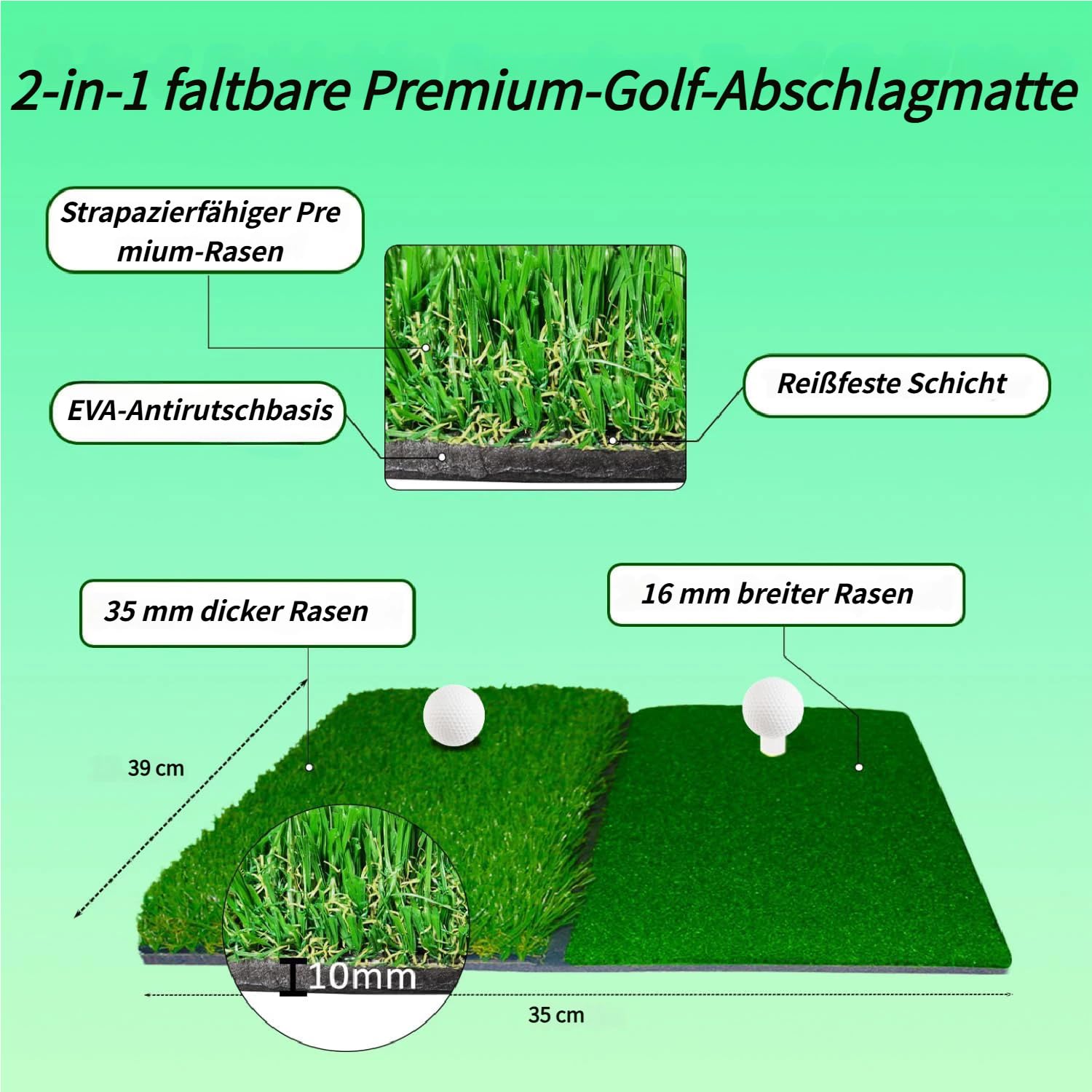 Kapler Golfnetz für Zuhause: Golf Übungsnetz - Schlagnetz Set inkl. Matte Bälle für Indoor Outdoor Garten - Robustes Trainingsnetz für Full Swing Chipping