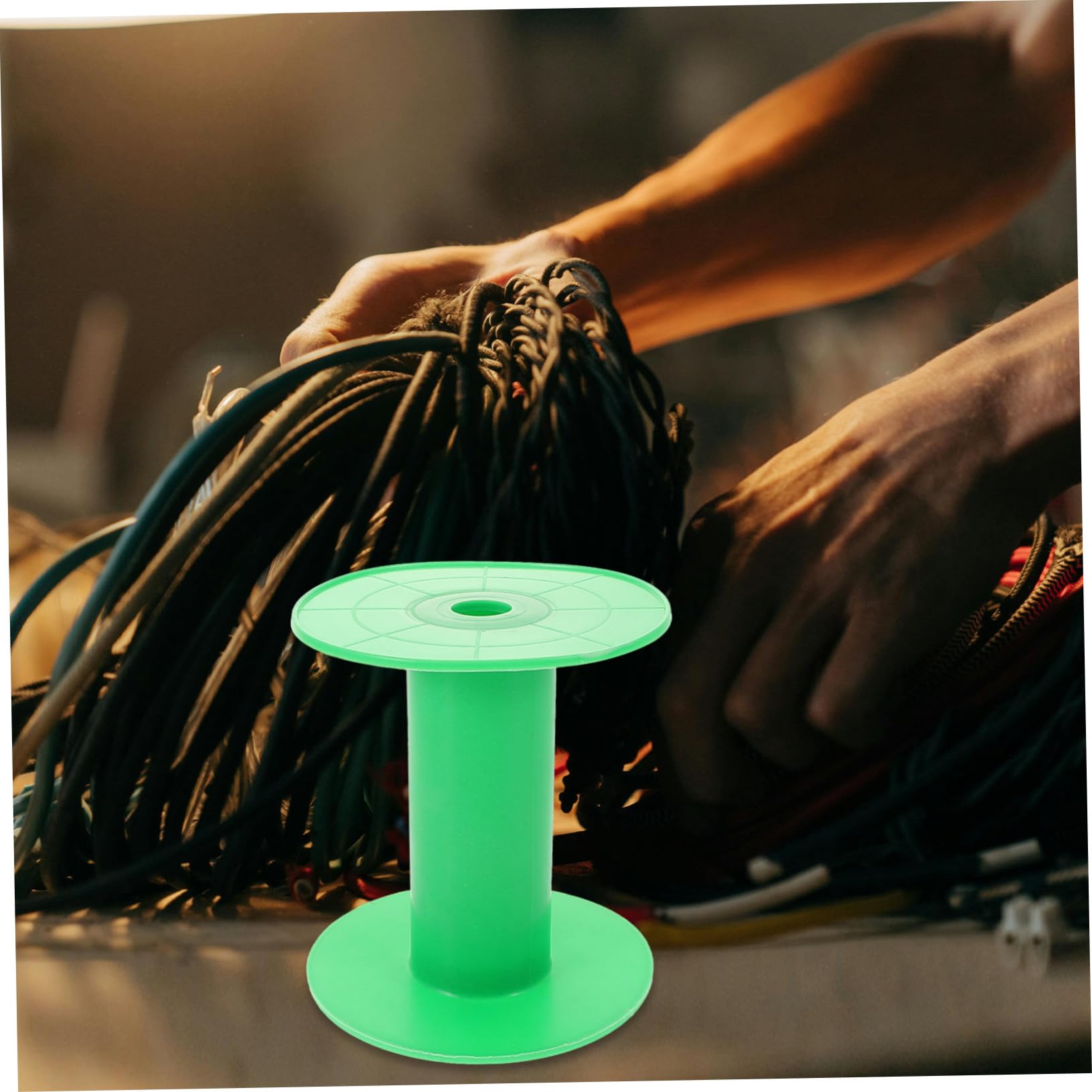 Sewroro Bobinas de Tejido y Carretes de Costura Verdes de Plástico, Compatibles Máquinas de Coser, Prácticas Bobinas de Bobinado para Bricolaje, Juego de 10 Unidades (9.5x10.3 Cm)