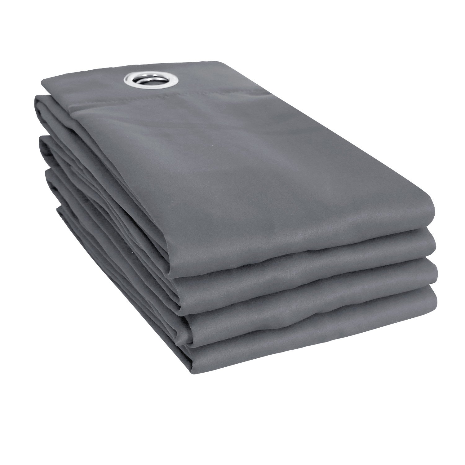 Deconovo Cortinas Opacas Interiores de 4 Piezas, Aislamiento térmico, Color Liso, 140 x 180 cm, Color Gris Claro, con Ojales para Dormitorio y salón Modernos