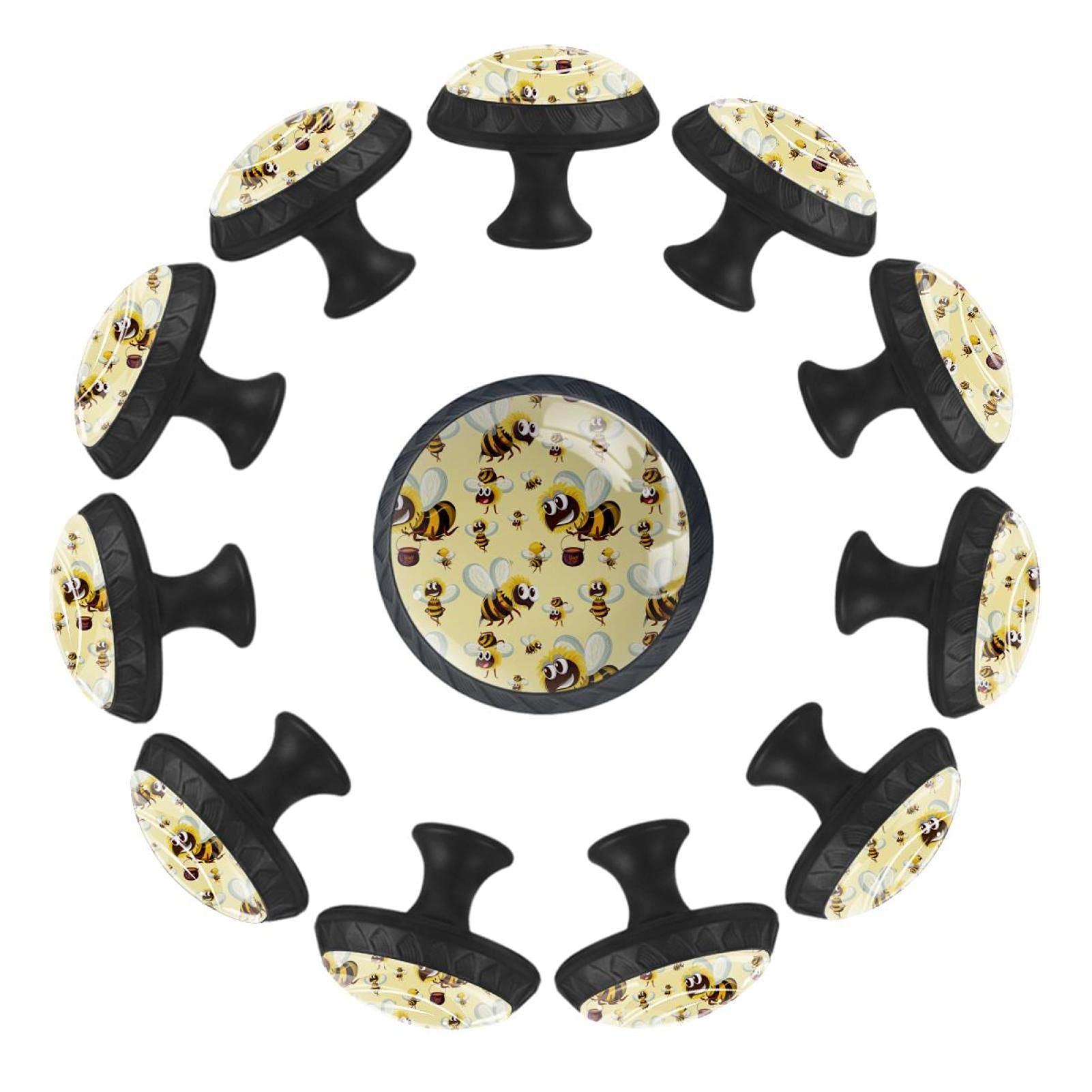 Boutons de tiroir abeille ronds 35mm lot de 12 pour commode enfant