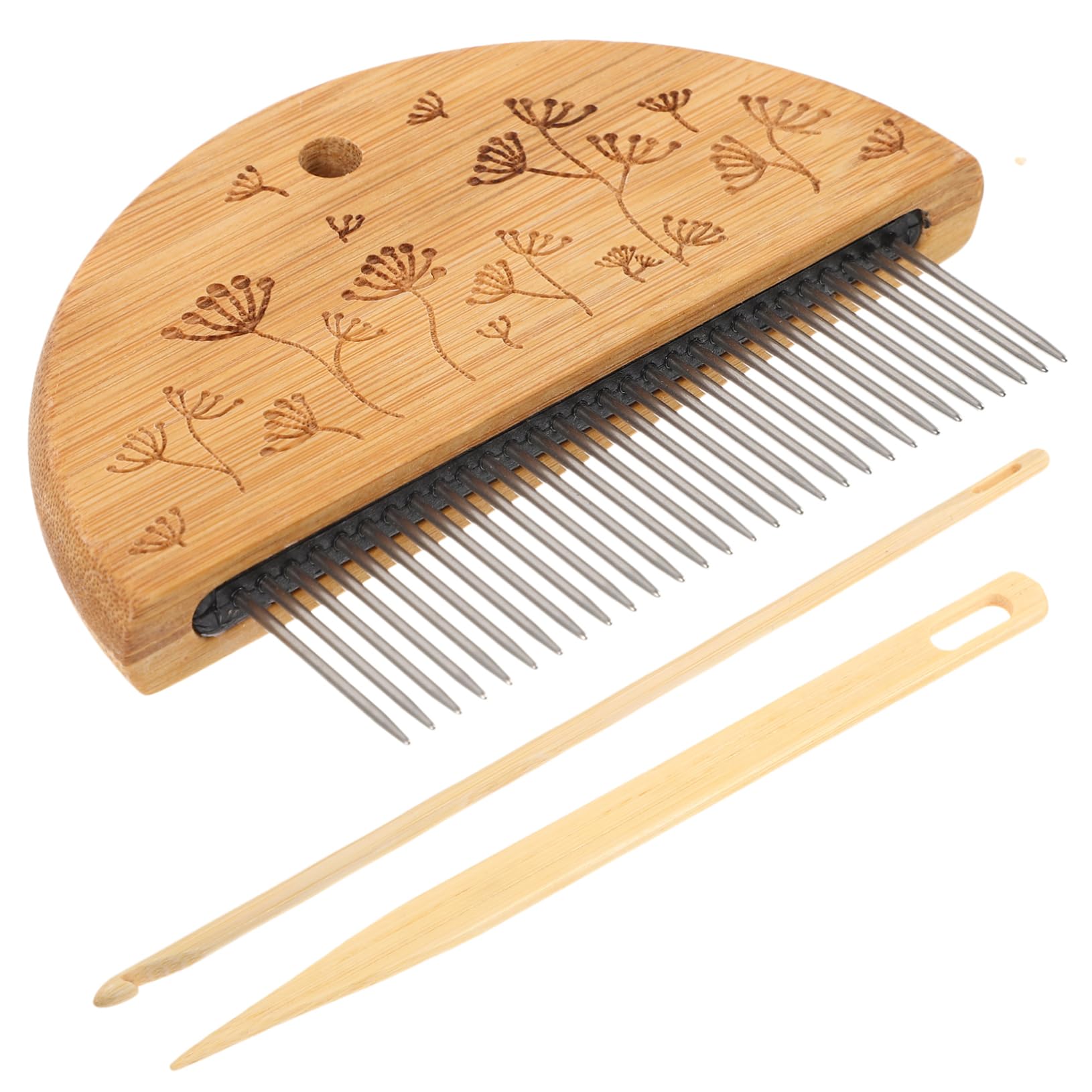 LALAFINA Knitting Needles Weaving Comb Set Steel Comb Weaving Crochet Needle Tapestry Making Tool Kit