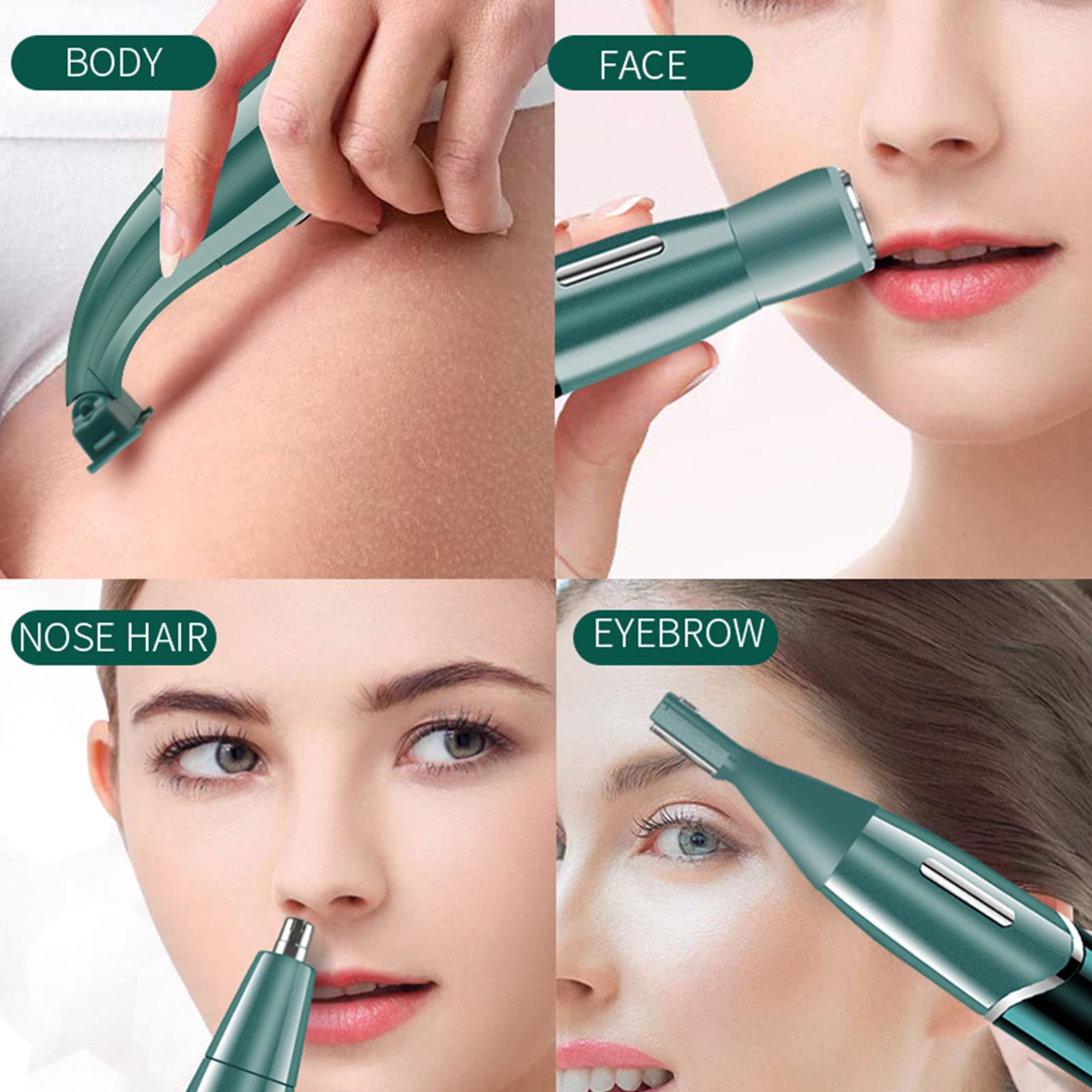 4 In1 épilateur électrique femmes rasoir rasoir de sourcils jambe visage épilateur tondeuse Rechargeable dame rasage