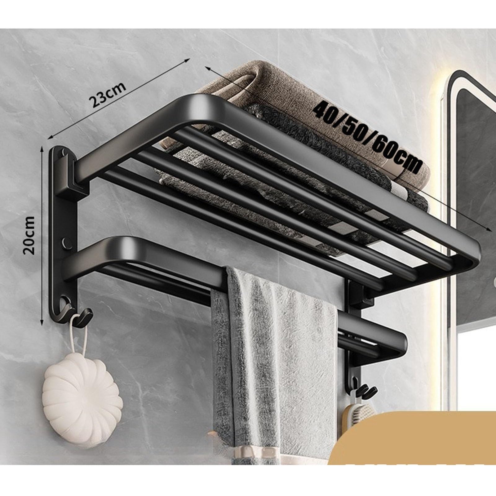 Einzel-Klapphandtuchhalter Space aus Aluminium