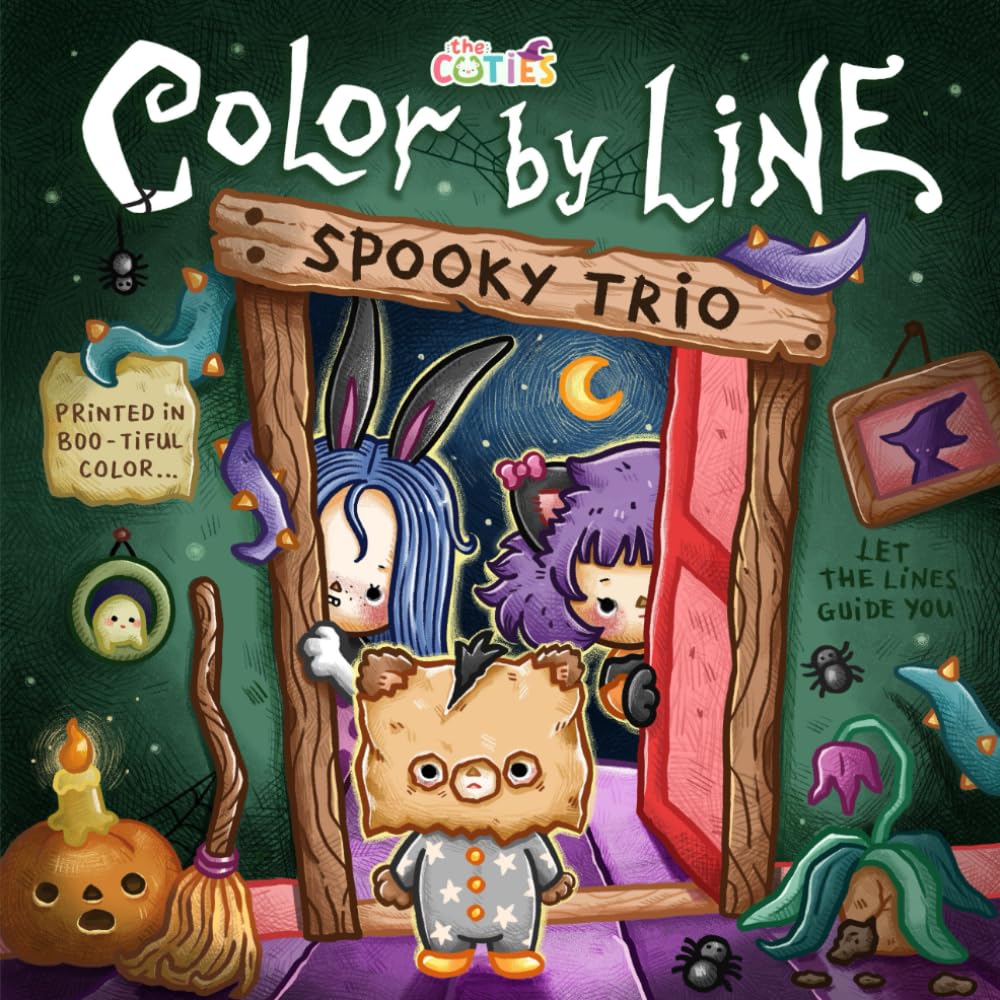 Color by Line – Spooky Trio: Boo-tiful Outlines for Relaxation and Coloring Fun