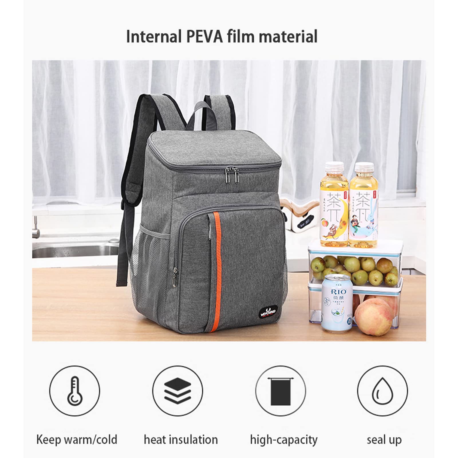18L Borsa Termica per Alimenti con Isolamento Termico a Grande capacità Zaino per Borse Termiche Zaino per Picnic Borsa per Il Ghiaccio Addensare Borsa per Alimenti e Bevande