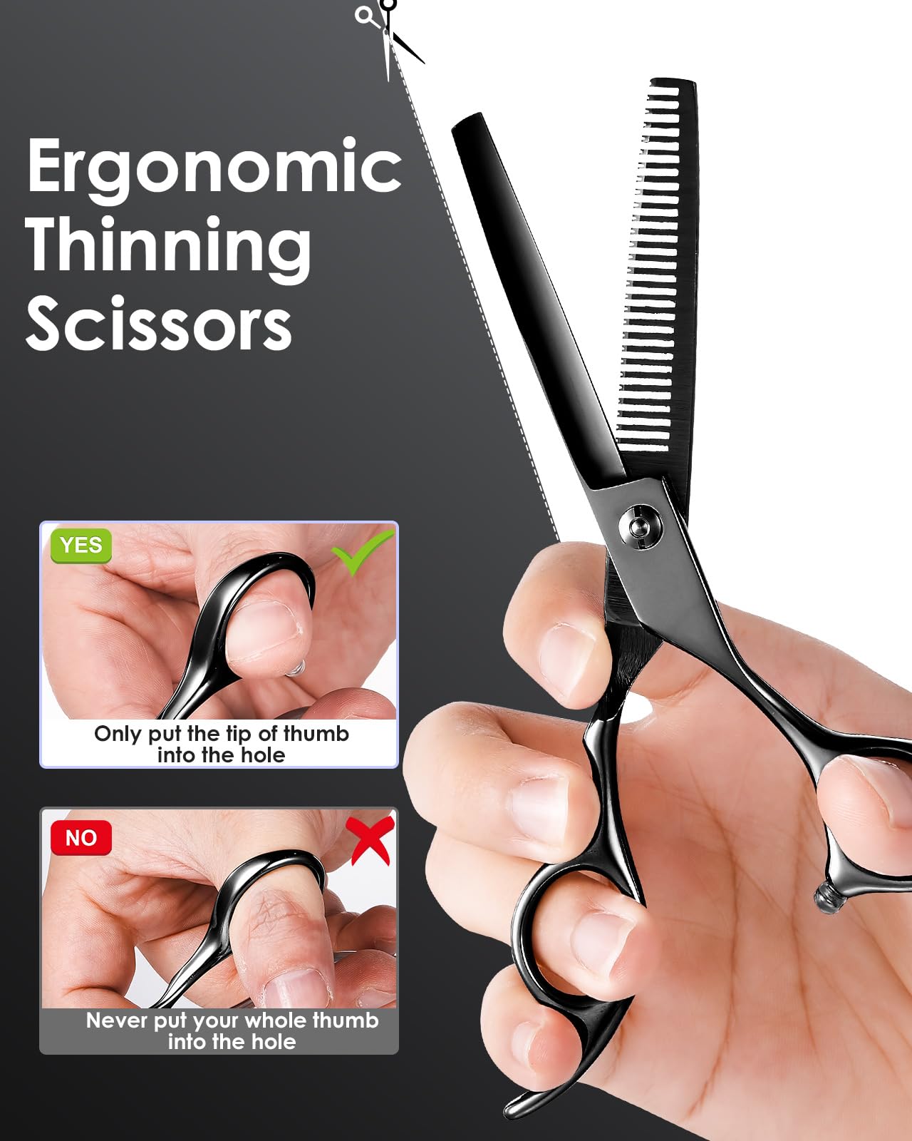 Lictin Hairdressing Scissors, Thinning Scissors Set - Image 4