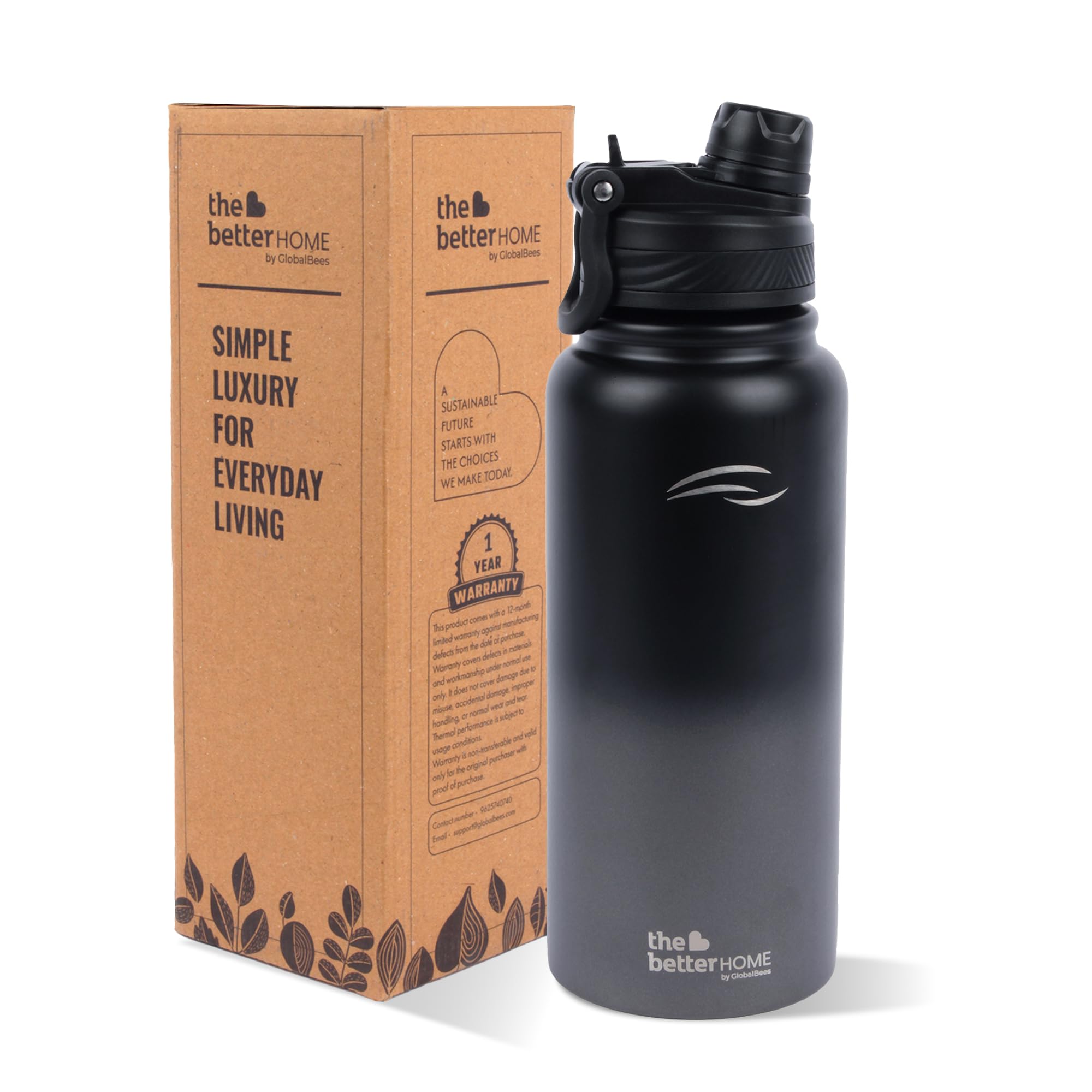 Insulated Water Bottle - Hot & Cold 24hr, Leak-Proof -9